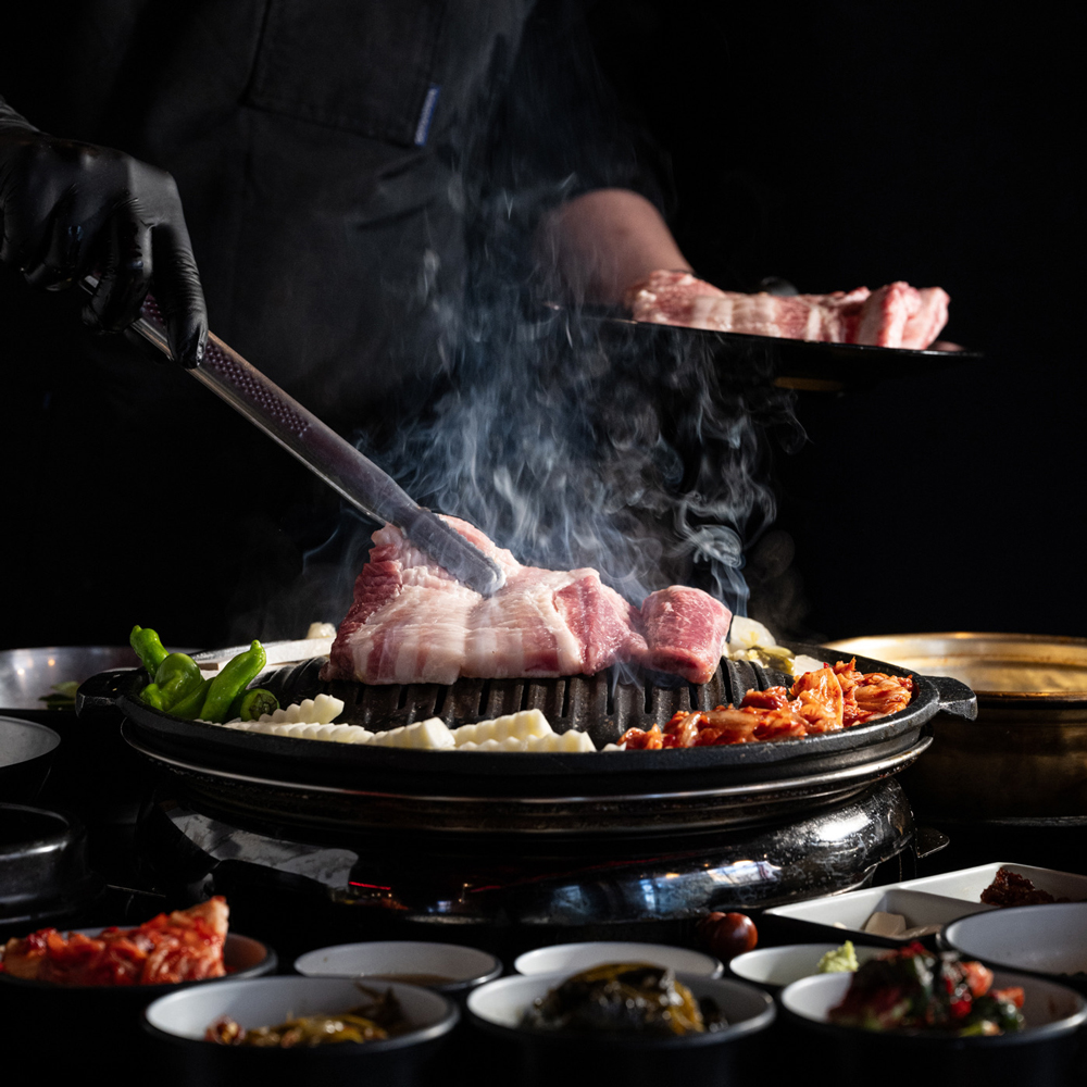 Spark Jeonpo charcoal ribs with late-night crowd and terrace