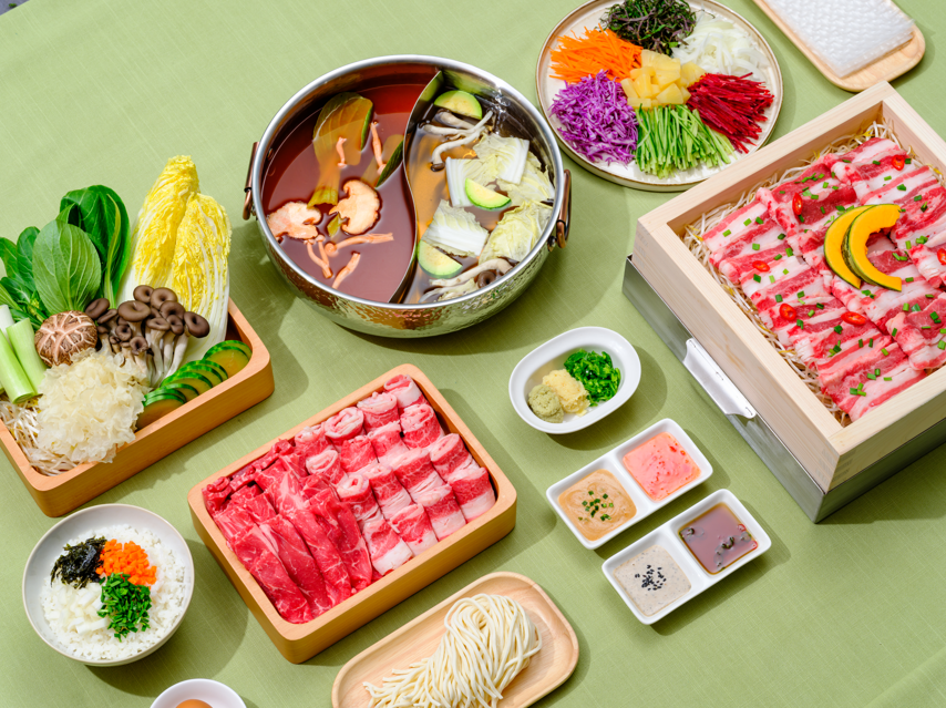 涮涮花園雙鍋隔間與檜木蒸籠