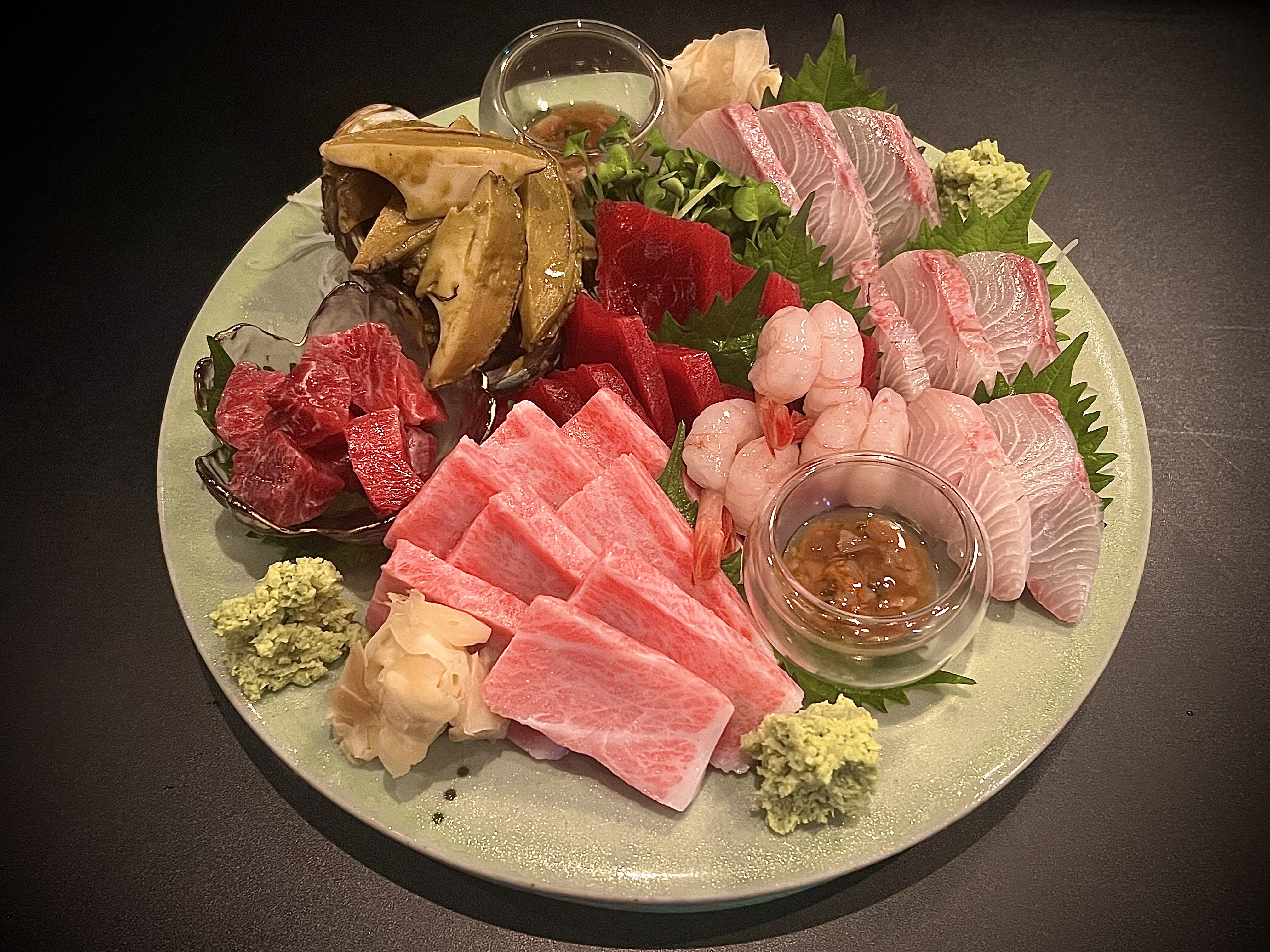 Reeve Tuna counter with sashimi and sake