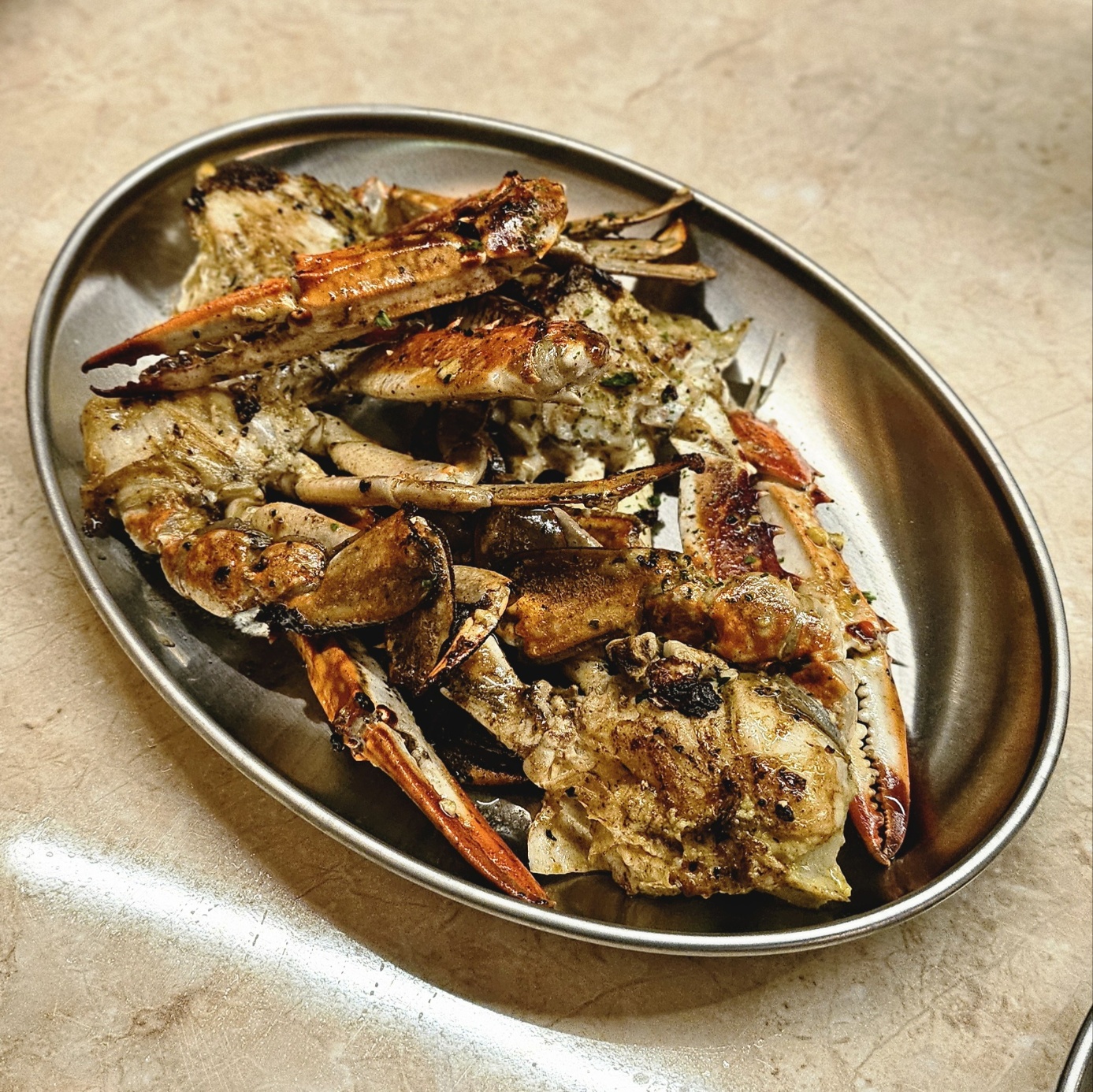 Teppan grill flames and wagyu sear at Kimsajang Sindorim