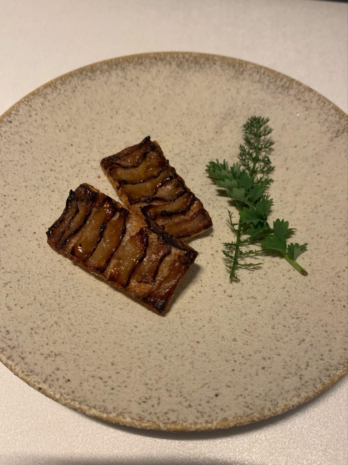 Chaconne French omakase plating and intimate dining room