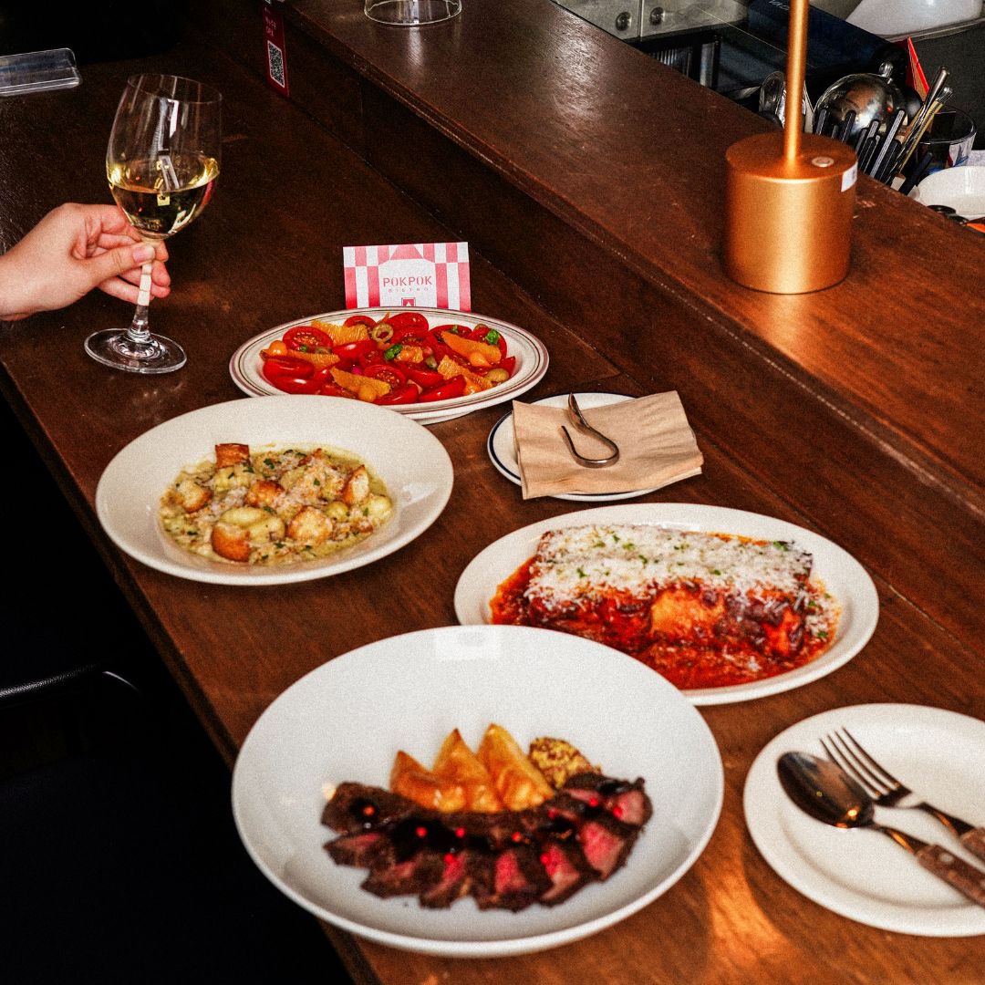 POKPOK Seongsu red-lit Italian bistro interior