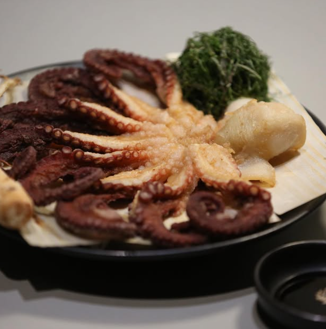 Octors Seoul octopus sashimi tempura and porridge