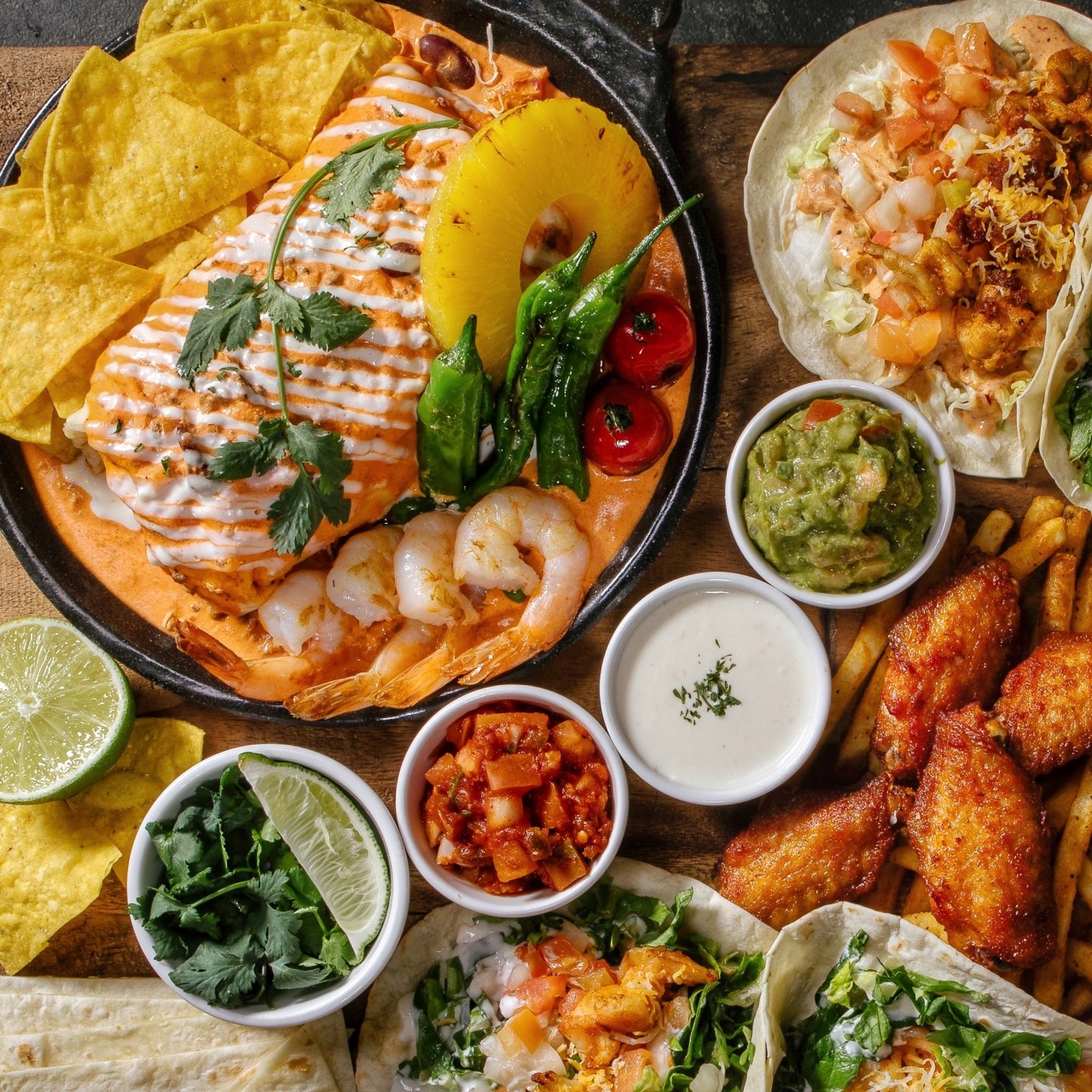 Anguk Mexican plates: enchilada, fajita, bowls