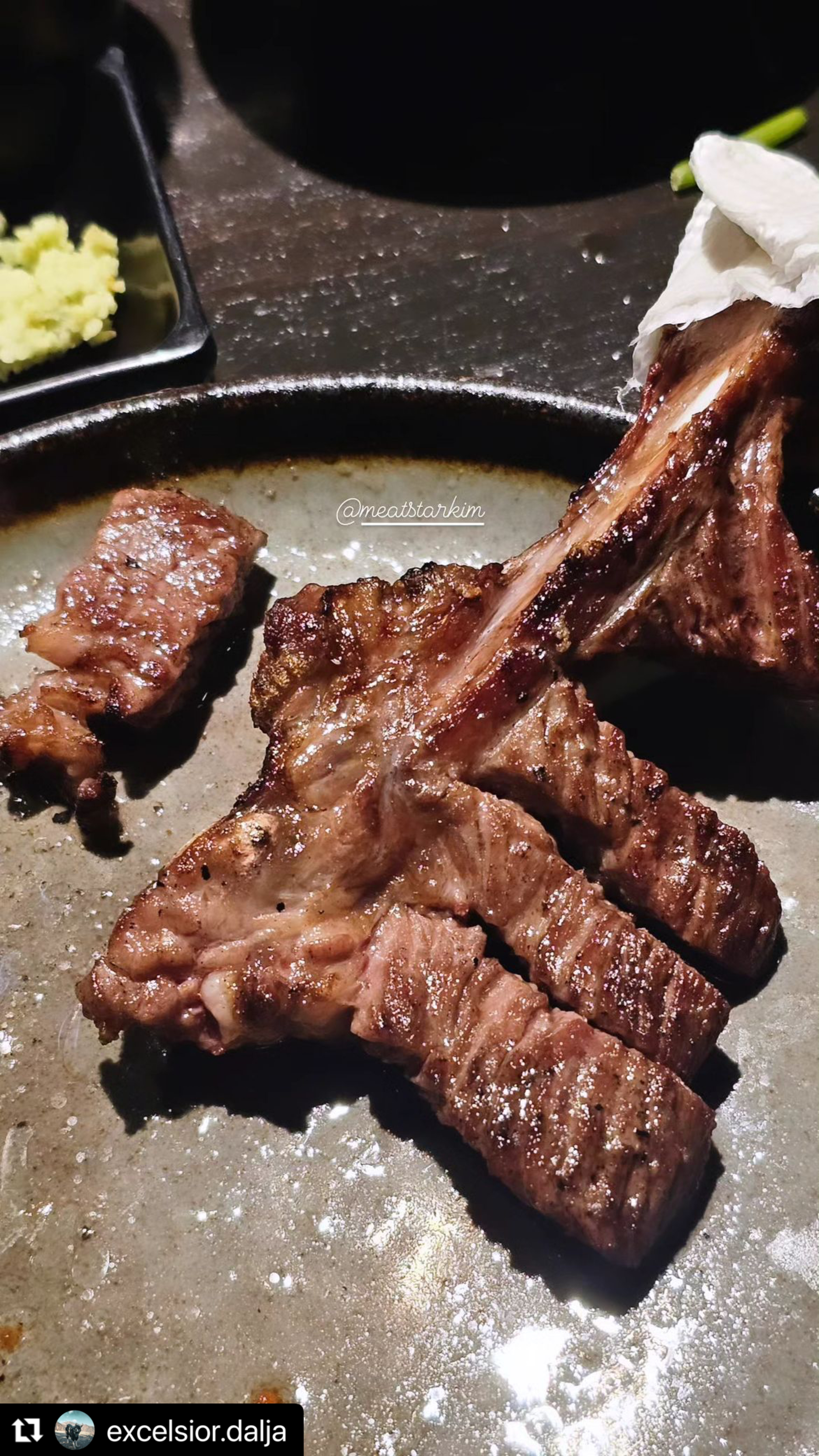 MEATSTARKIM staff grilling assorted meats in Hapjeong