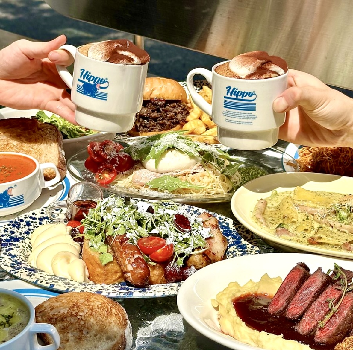 Hippo brunchhaus sunny plates and house sauces in Yeonnam