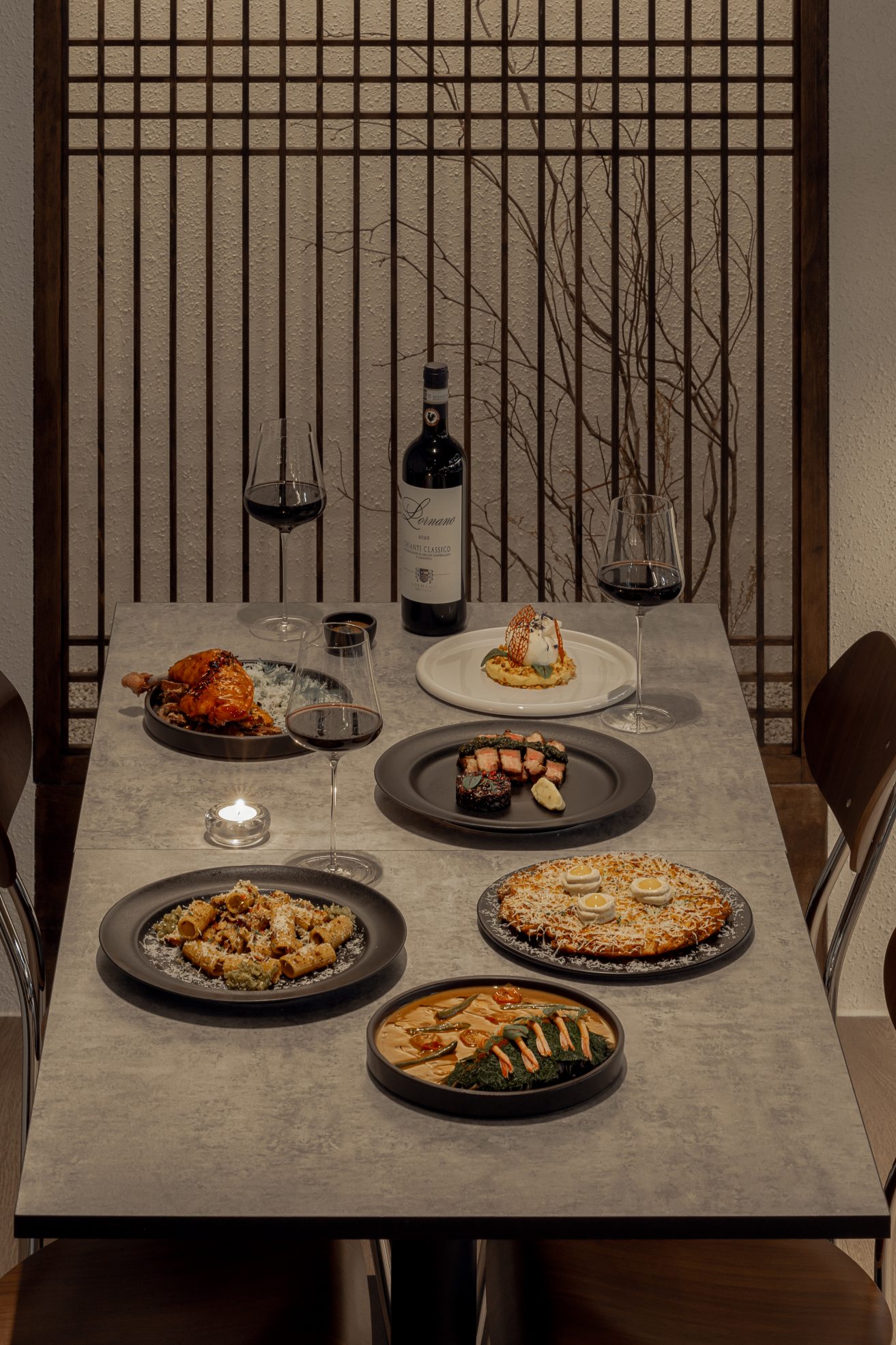 タフェルルンデ 松島 ワインディナー2名テーブルセット