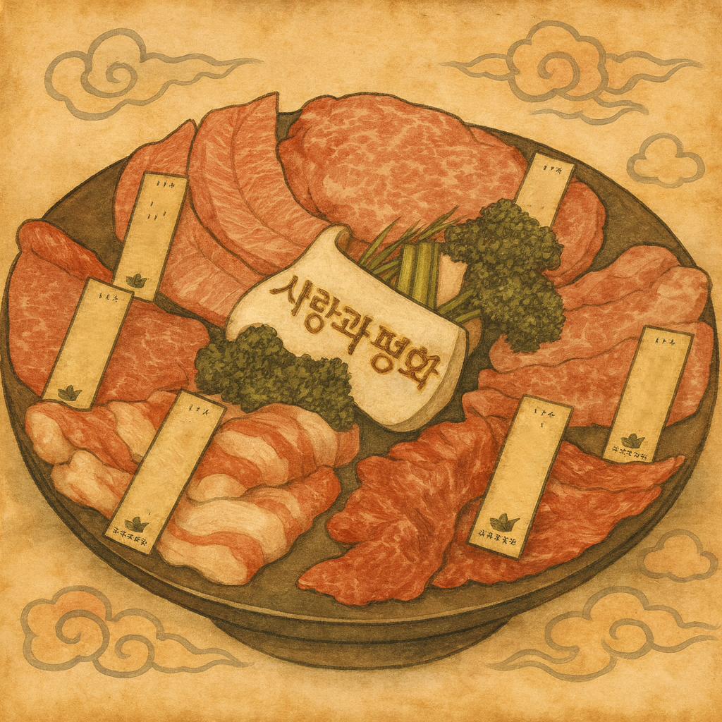 LOVE & PEACE premium 1++ hanwoo charcoal grilled by staff