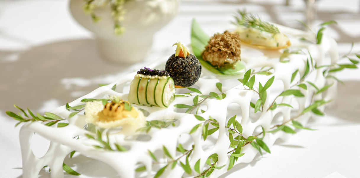 Dresden Green jewel-like contemporary plating with rare ingredients