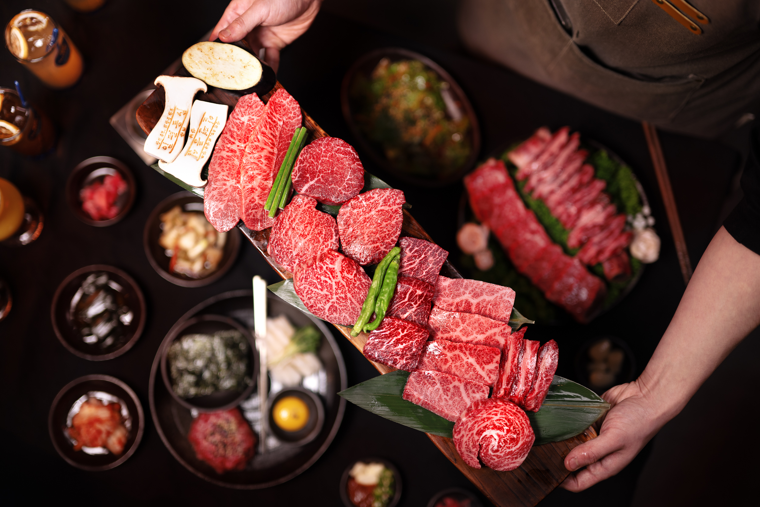 Ilpyeon Sirloin Gangnam 1++ Hanwoo on the grill