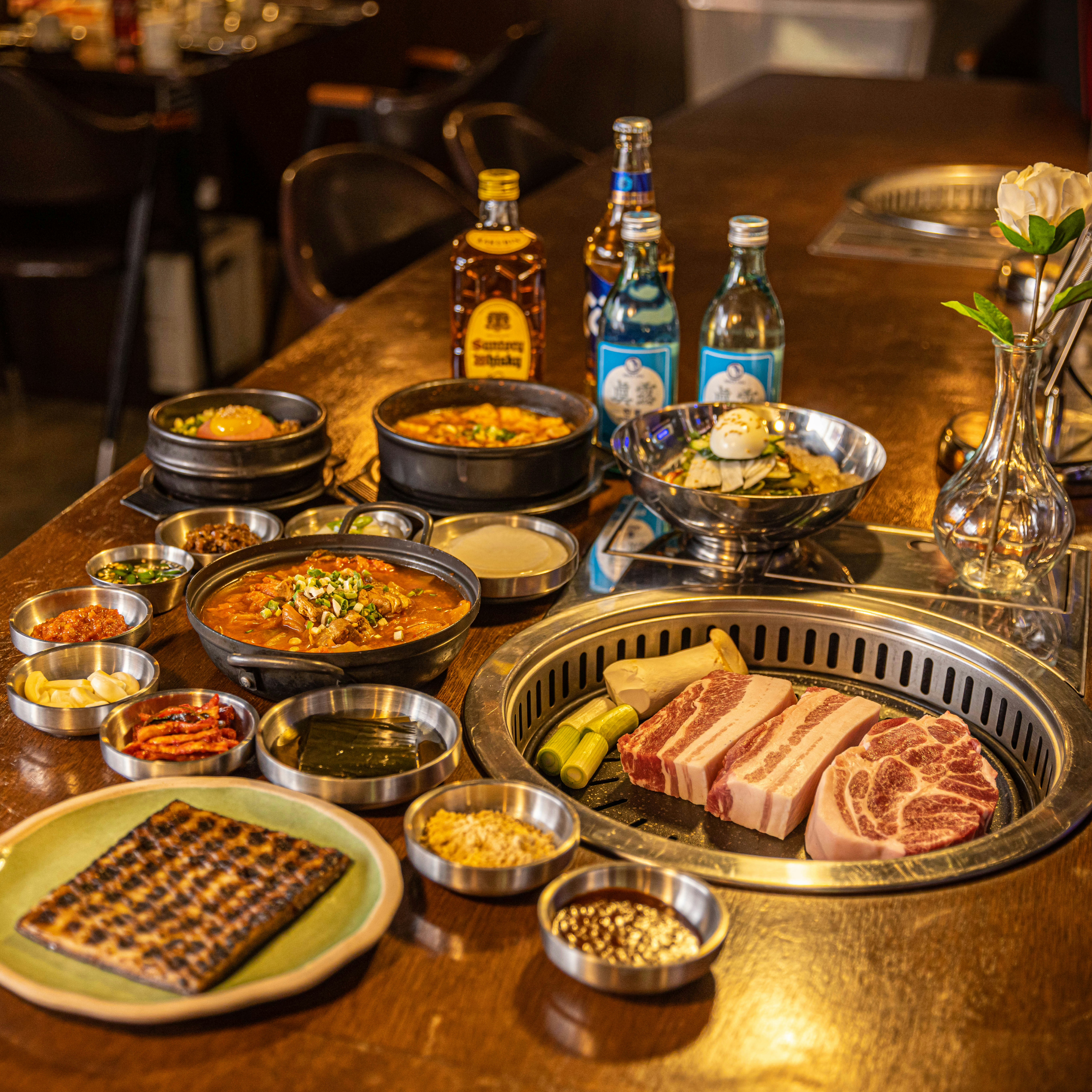 MOTY Jeonpo grill with premium pork cuts searing