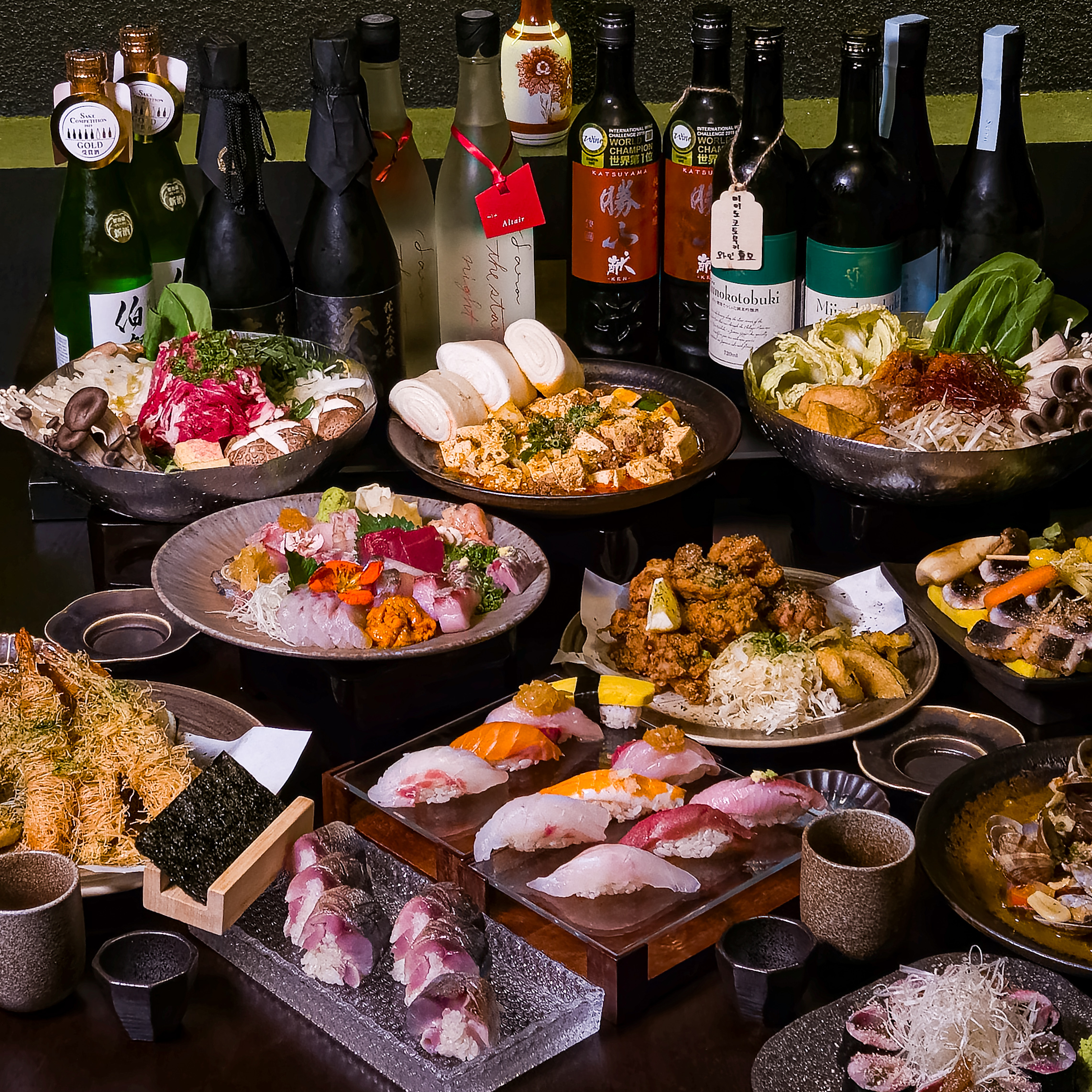 Goosun Yeouido izakaya counter and plates