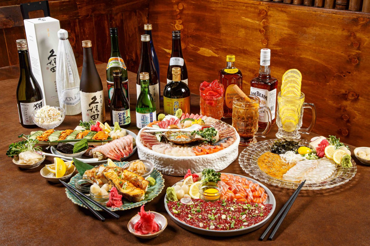 Aged sashimi arranged with house crab sauce near Jonggak