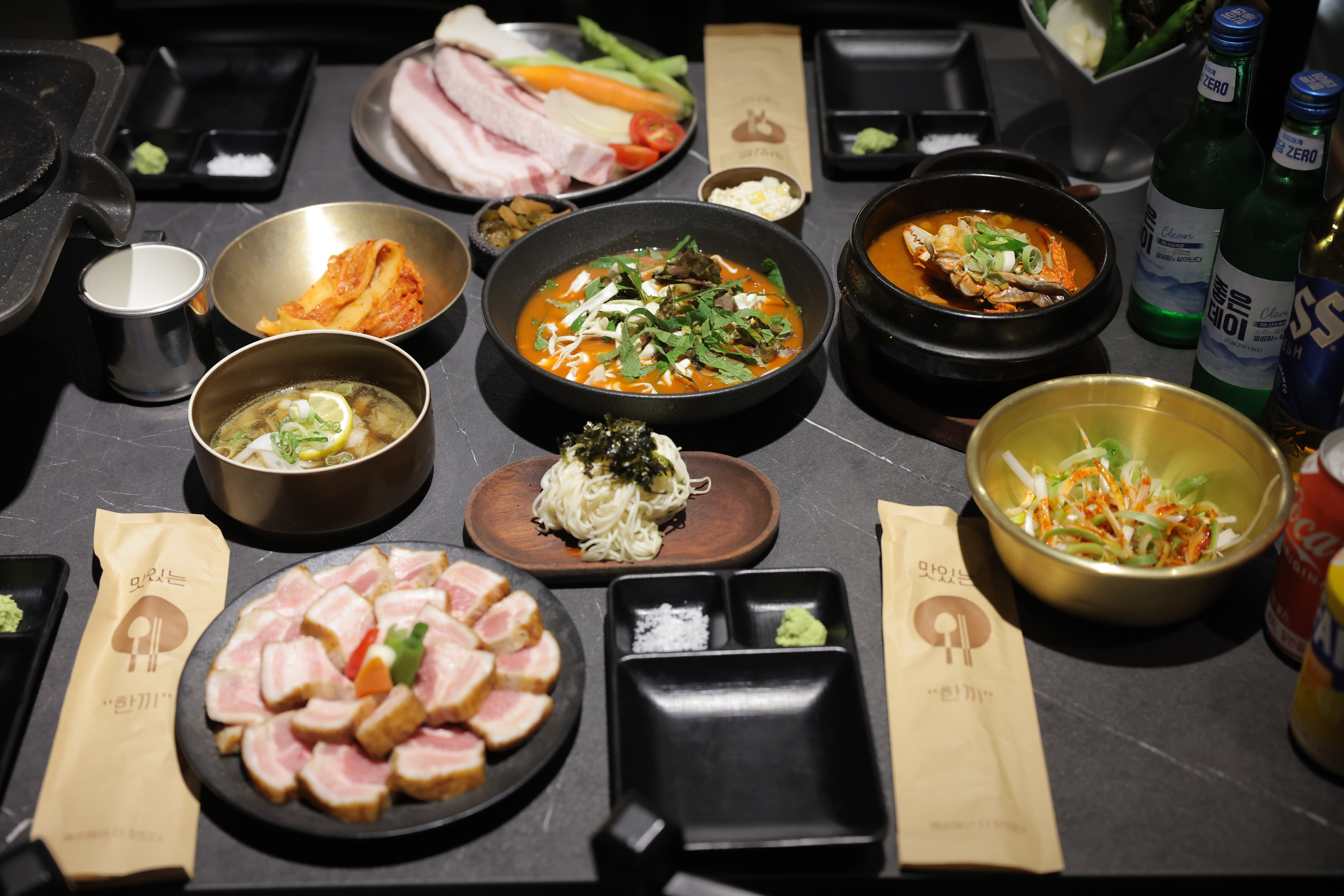Yeonhyang Jeonpo charcoal grill with premium pork and banchan