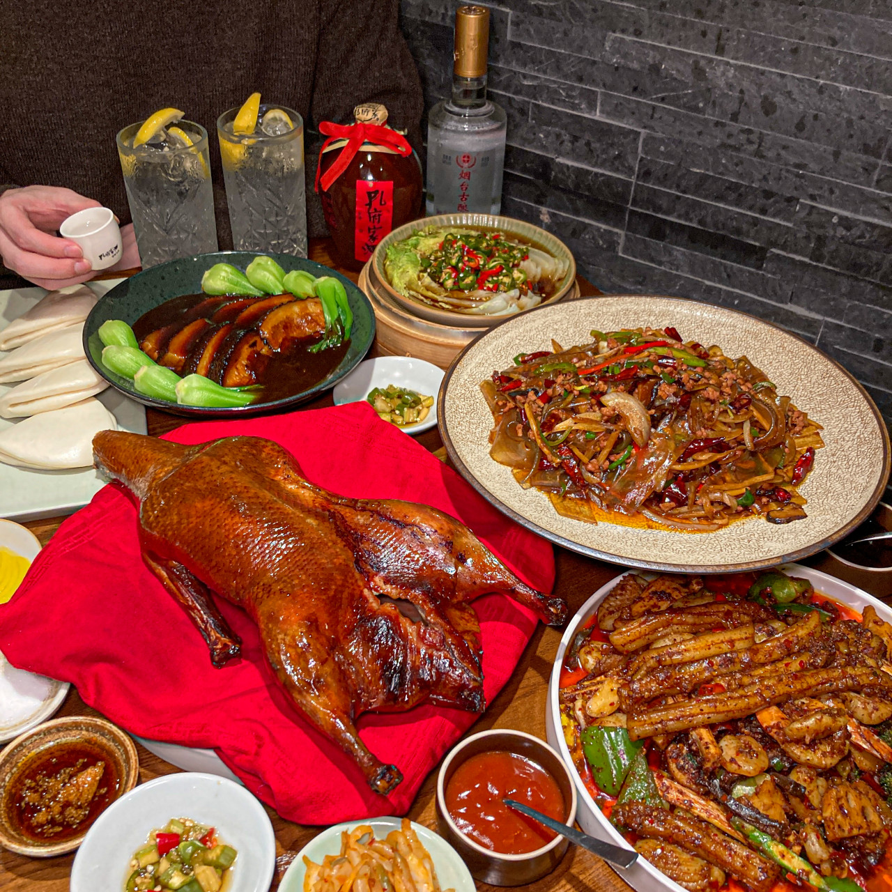 BUSAN Boutique Chinese Restaurant Peking duck and dim sum spread