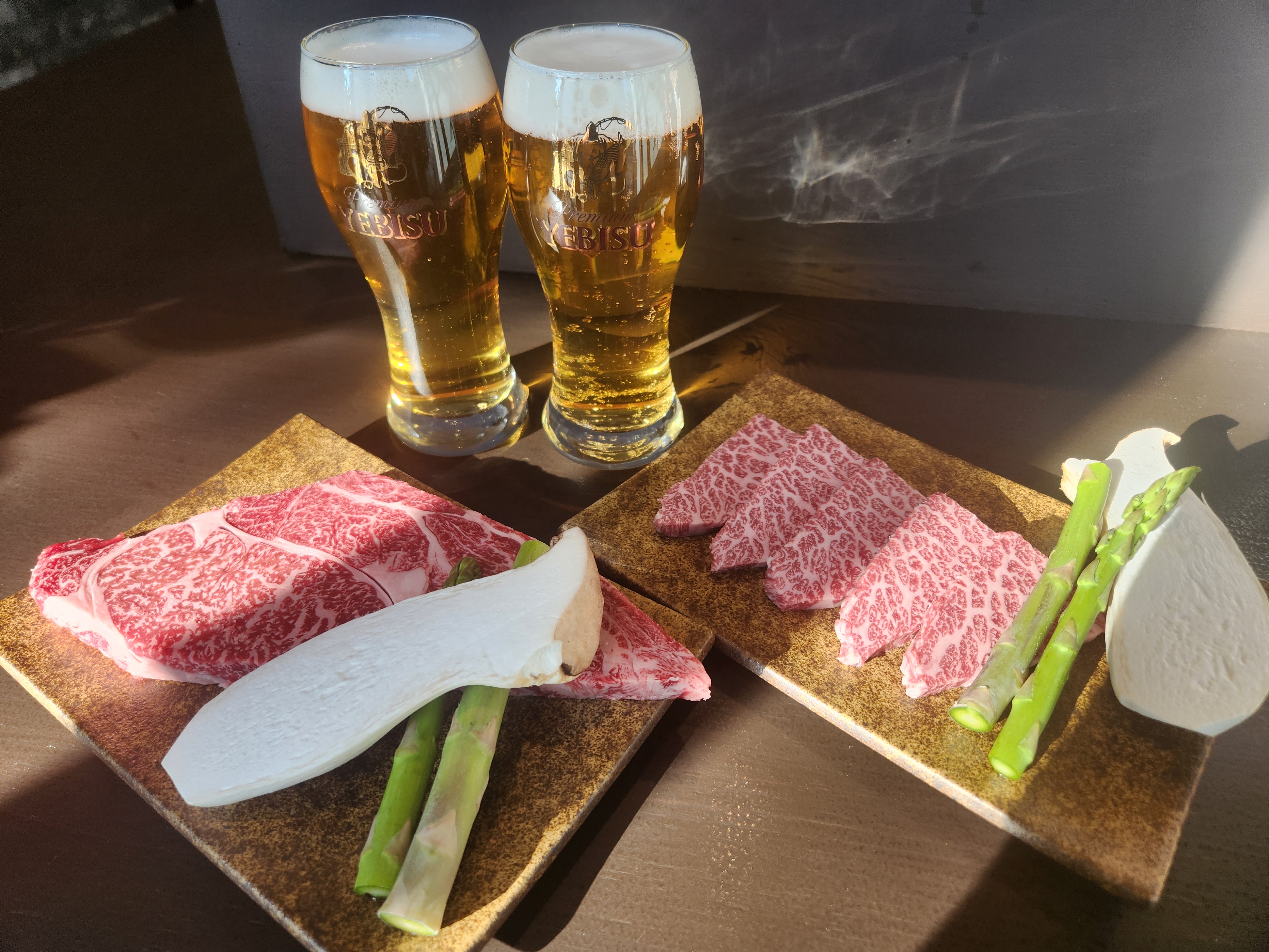 Open-kitchen Hanwoo steak searing at Chalet Seoul