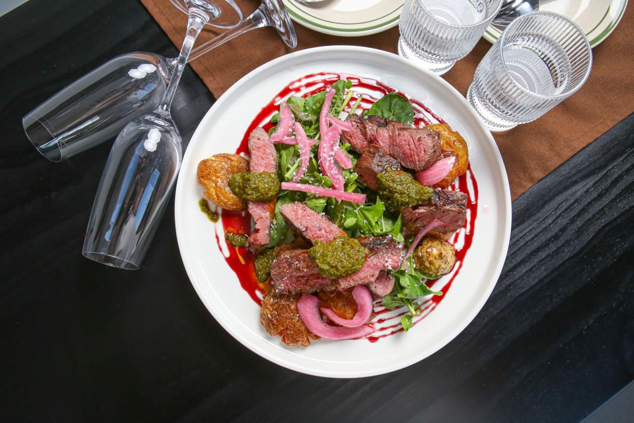 White Rock cozy dining room with wine and Namsan night glow