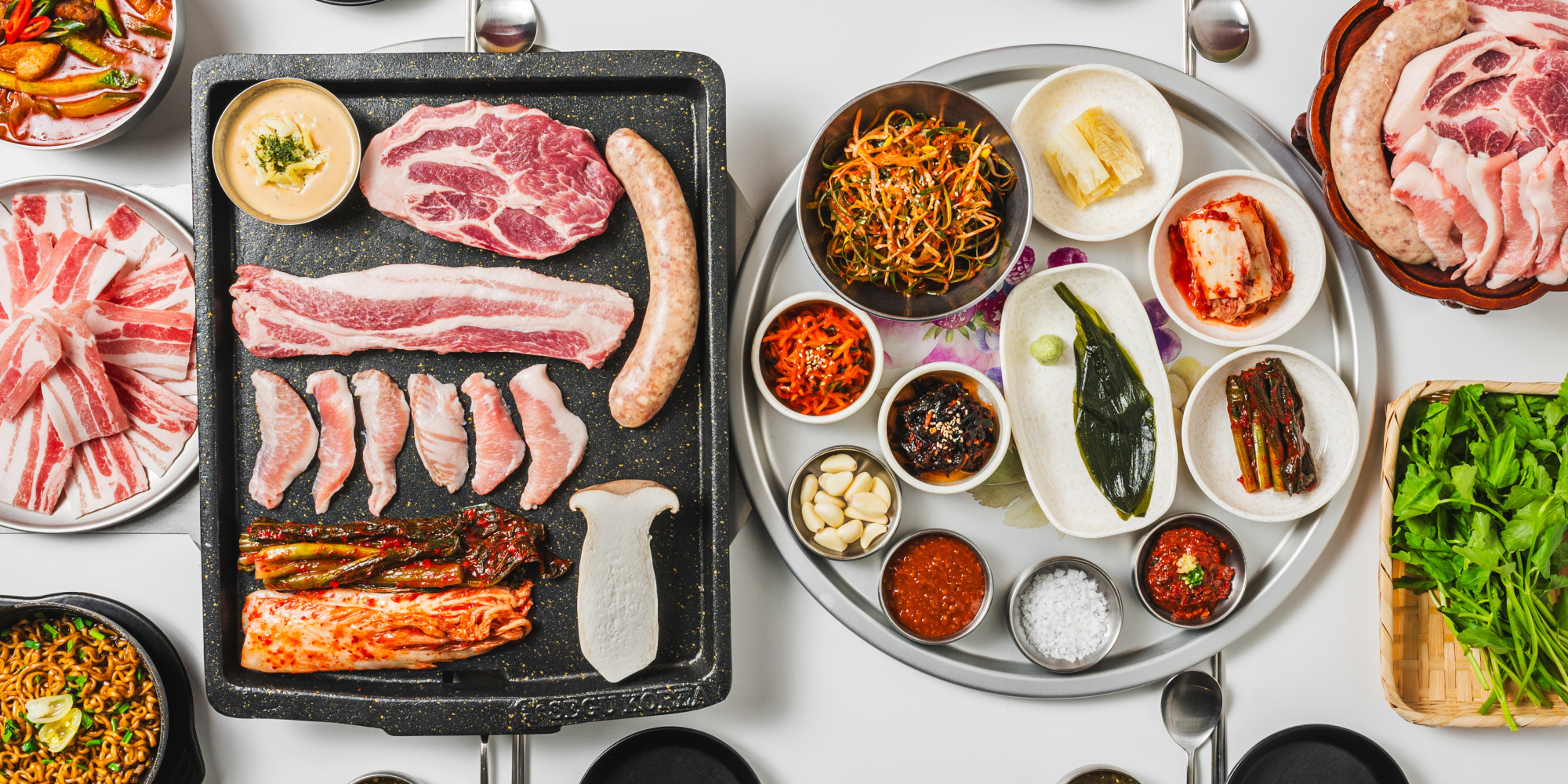 Woori Handon 蠶室本店672小時熟成豬肉與醬料