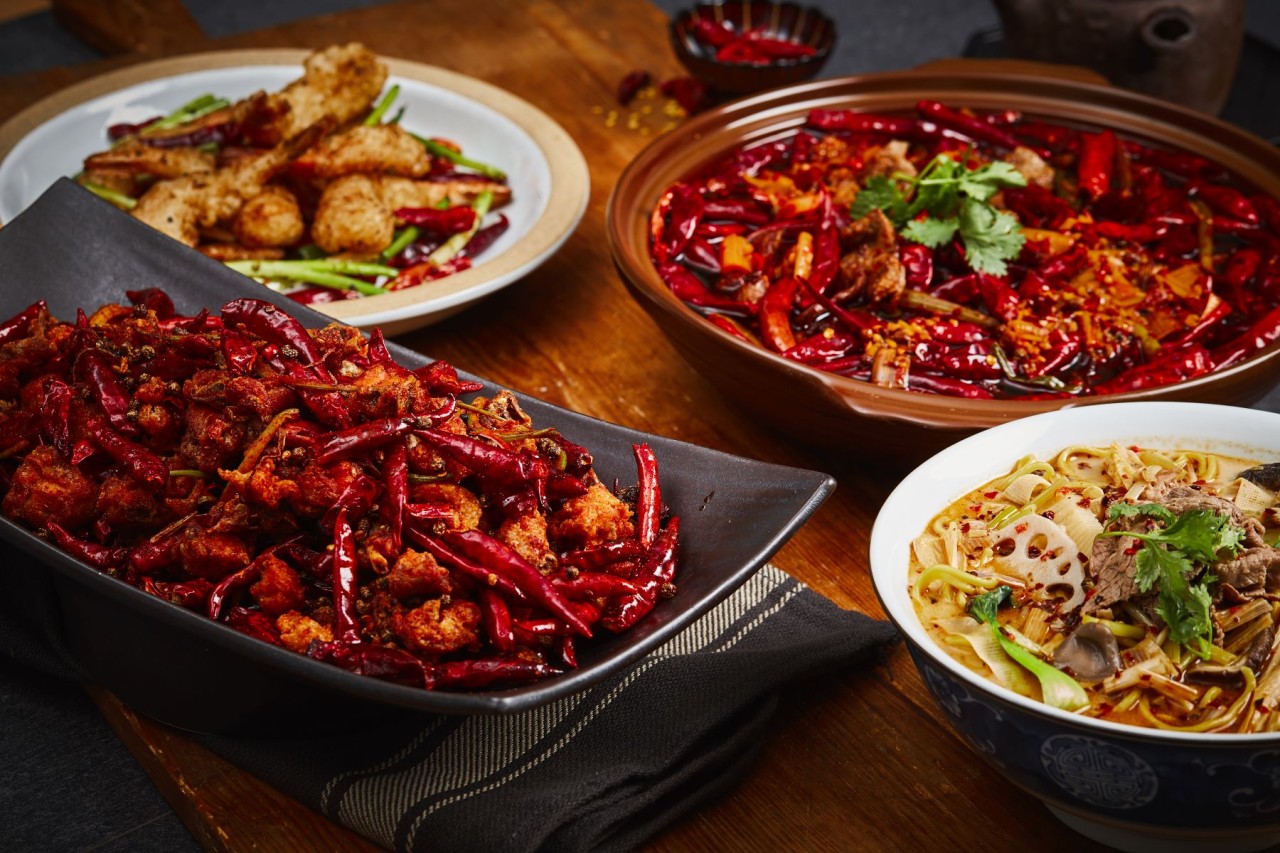 Vivid red Sichuan dishes at SICHUAN HOUSE Samseong