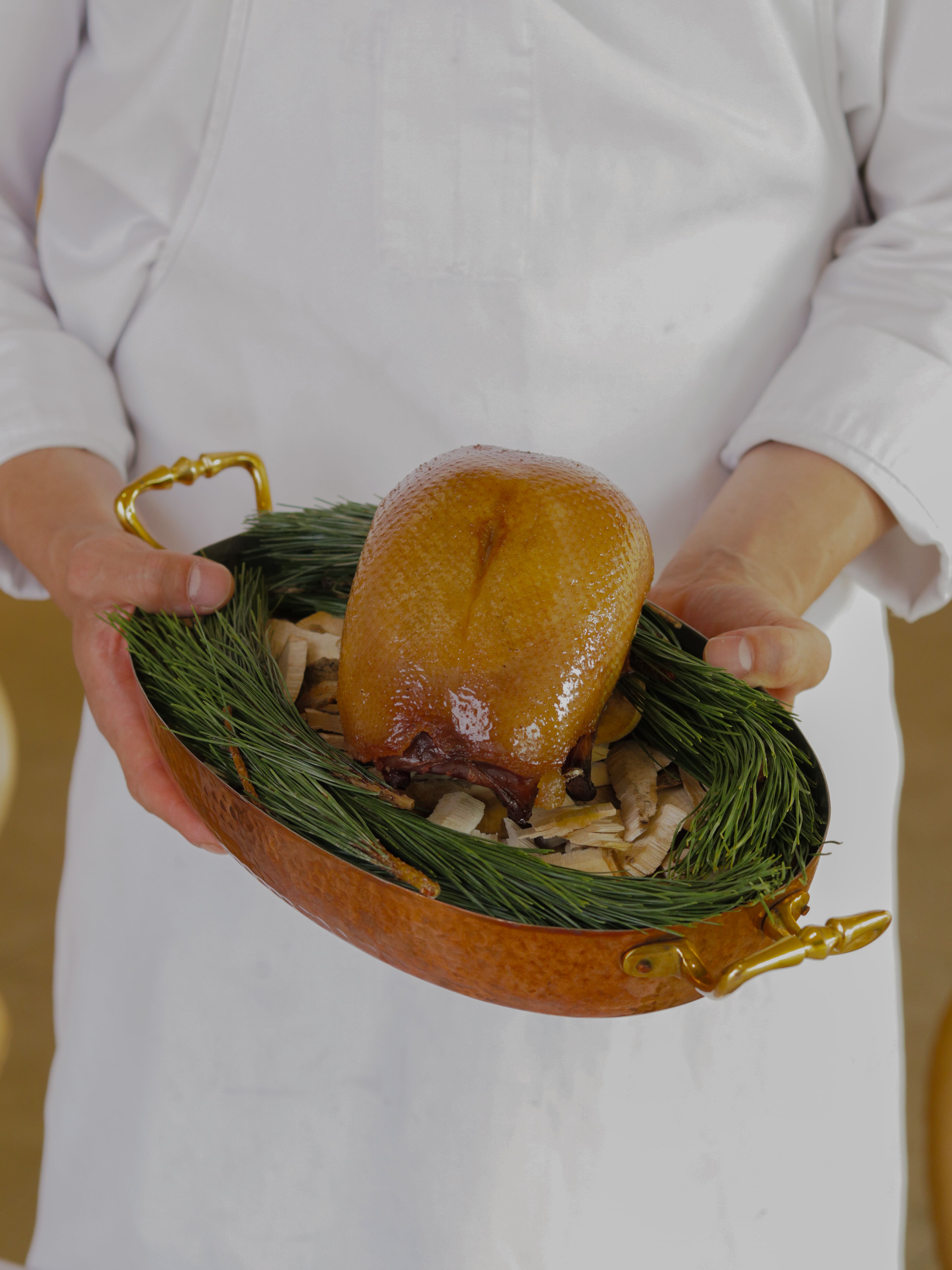 Bornyon Korean woodfire plating with seasonal ingredients