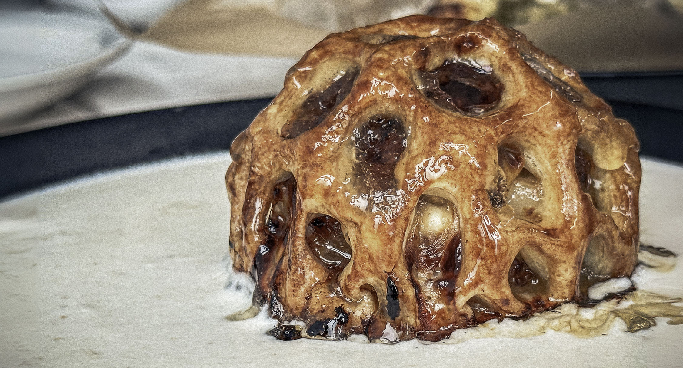 Puff Room pastry bistro course and sunset-lit entrance