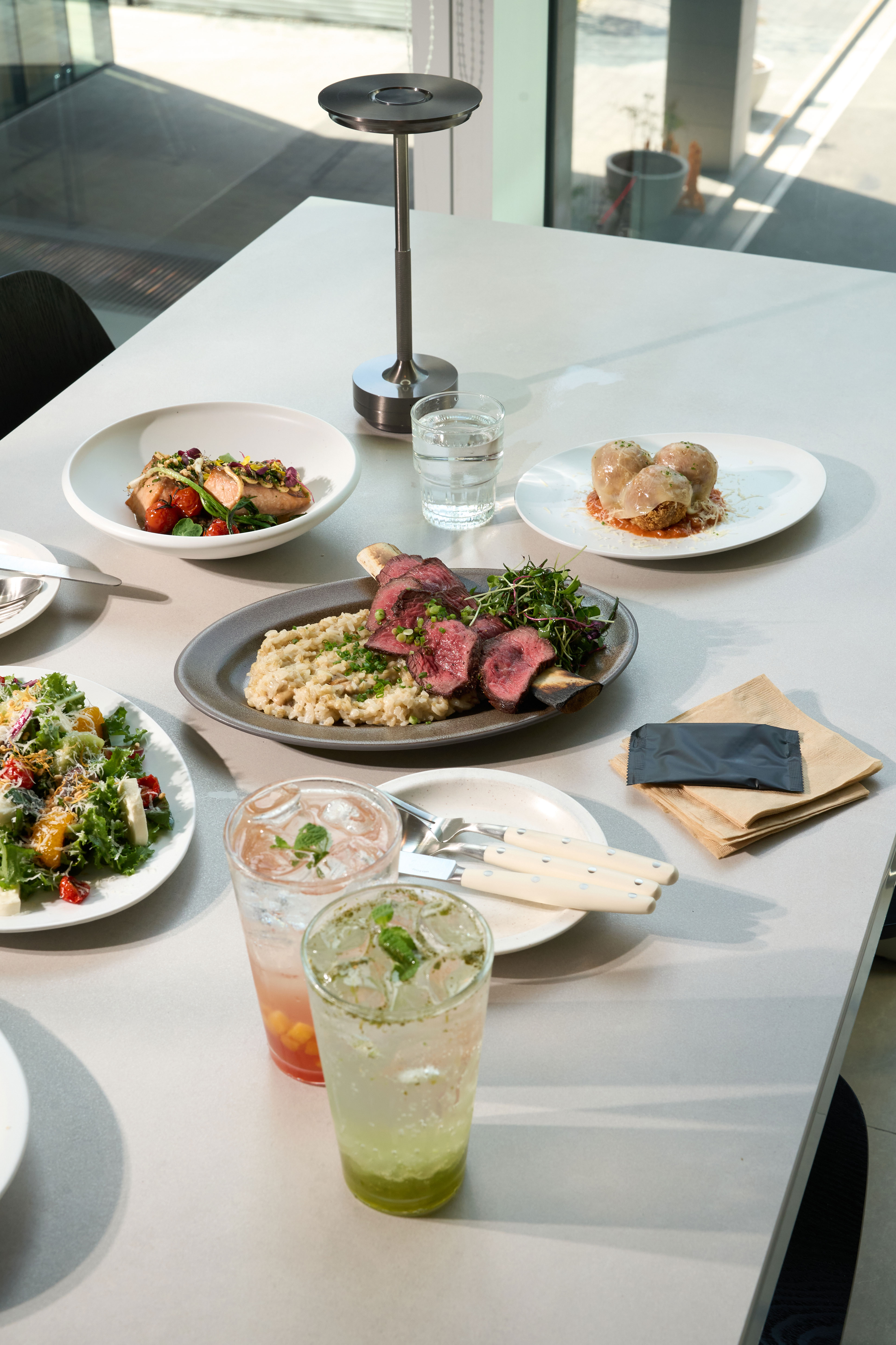 Asian-inspired European plates with wine at SZIMPATIKUS Eastpole