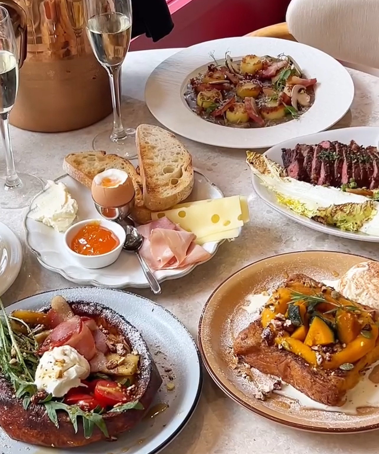 The Mignon Seoul popover pancakes and brunch table