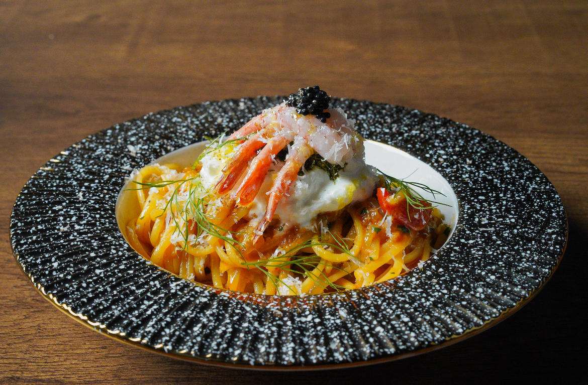 Yoonseul modern black dining pub with wine and traditional liquors