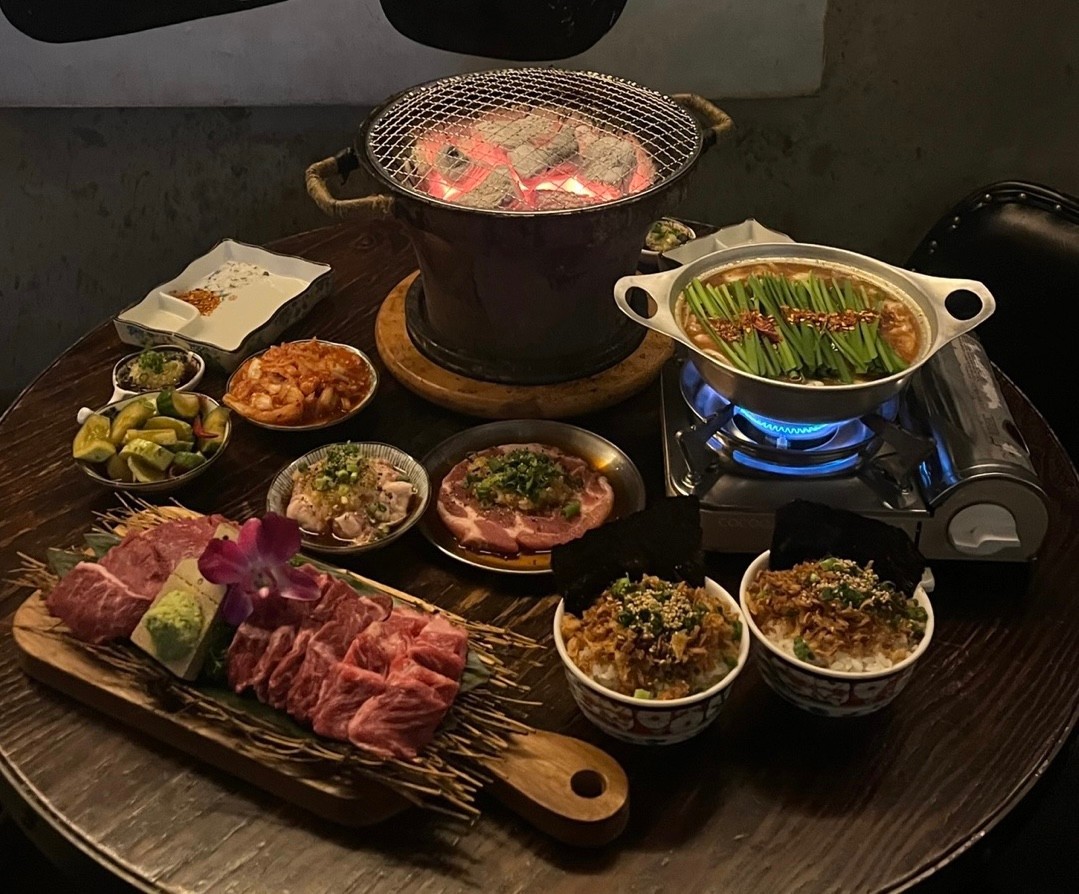 Mongsangga Yongsan charcoal grill set in a lively pub