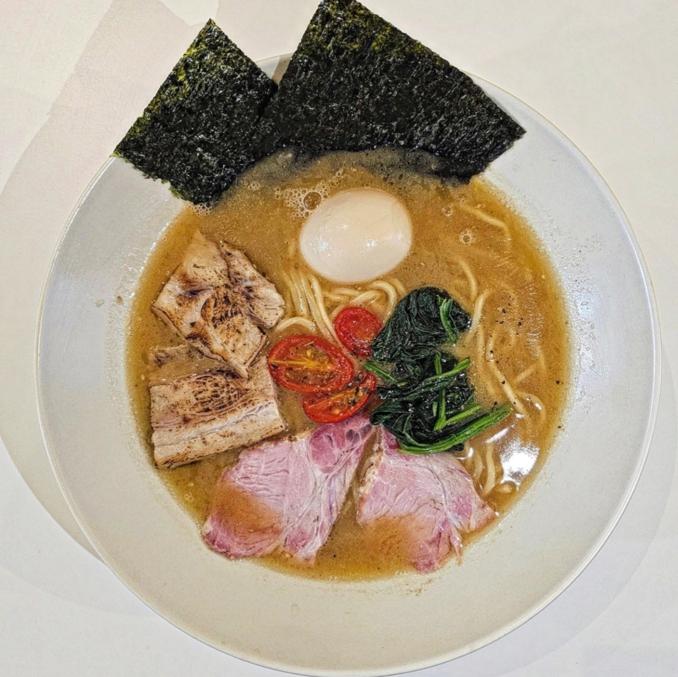 Western-style Ramen bowls including carbonara and tomato shrimp
