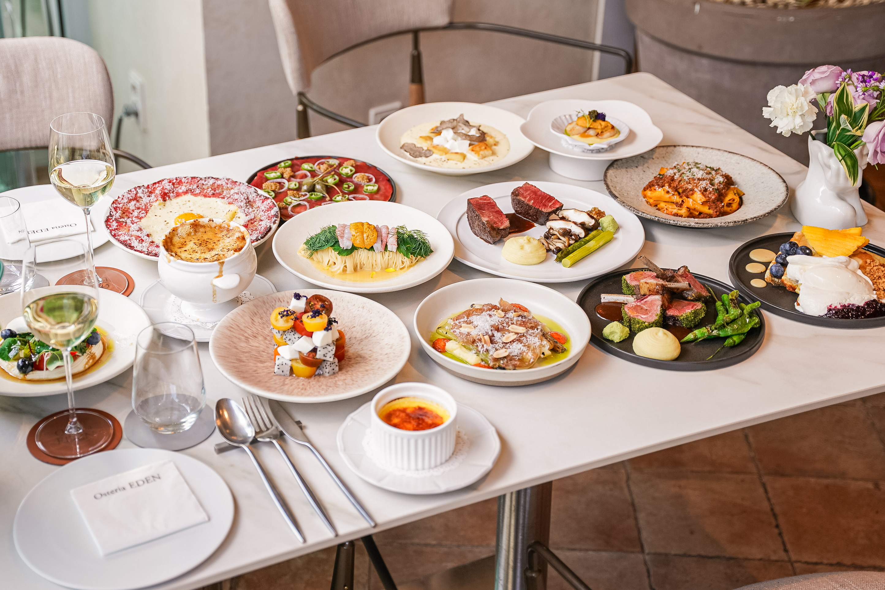 Osteria EDEN清潭，绿意环绕中的新鲜意面及木烤架