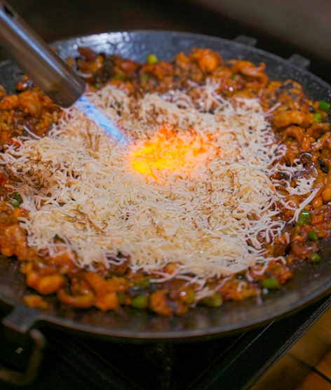 Cheese hot plate fried rice