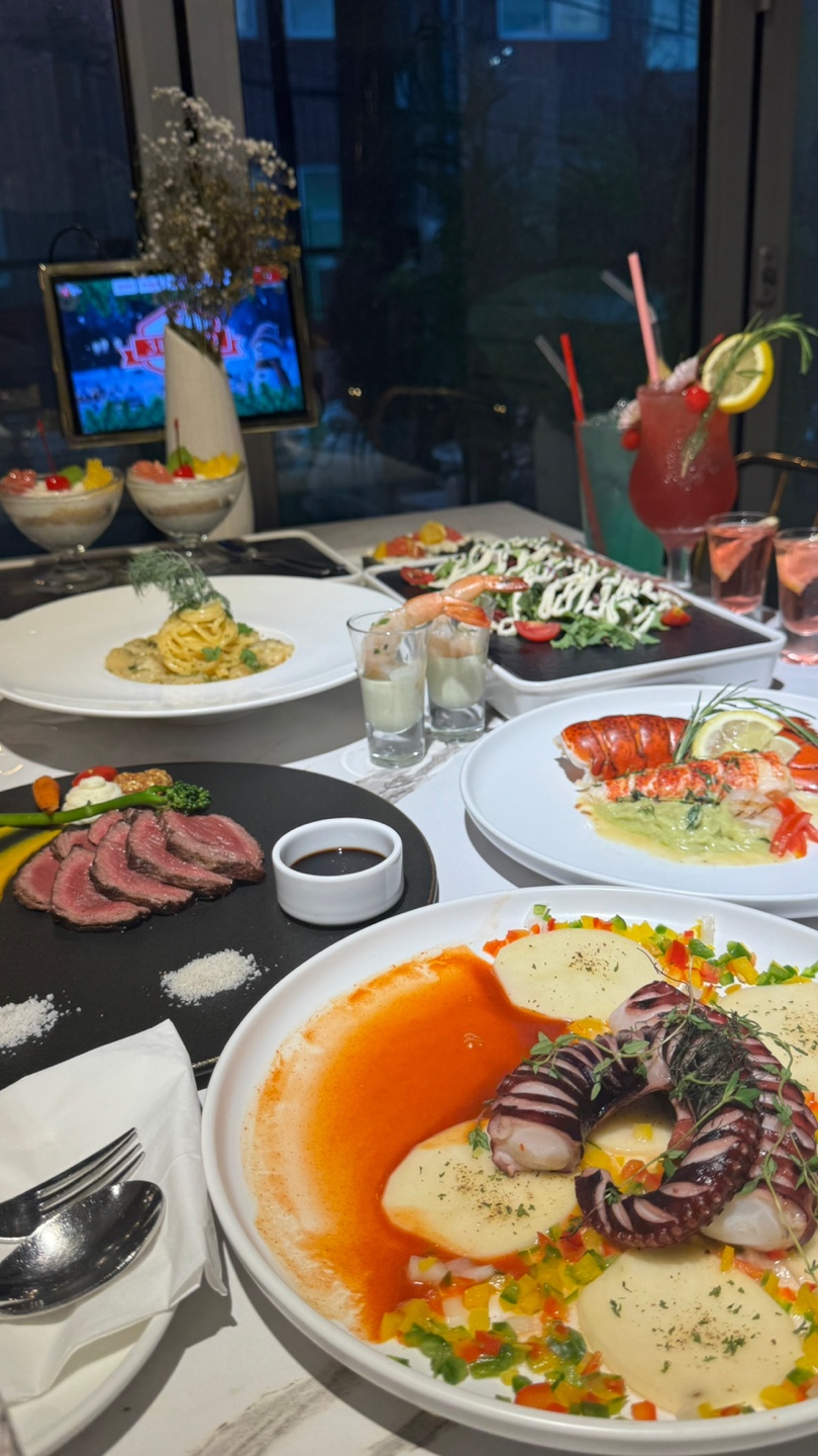 3FOUND 餐廳內部和義大利麵擺盤