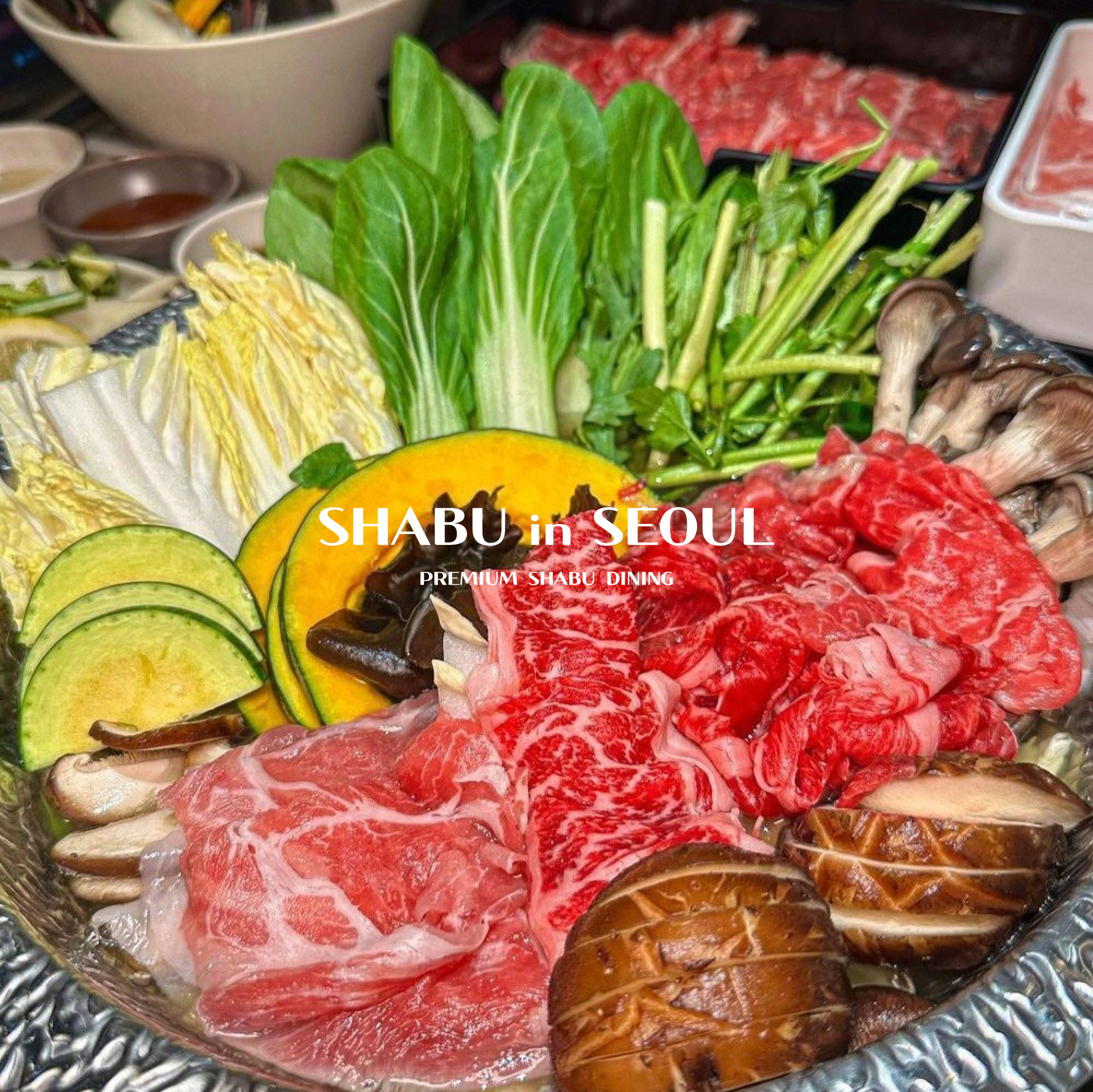 Shabu in Seoul Apgujeong premium broths and sliced beef