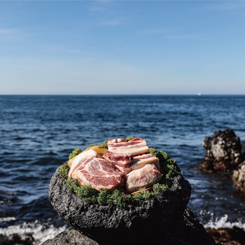 Imje Jeju black pork grilled tableside with seasonal banchan