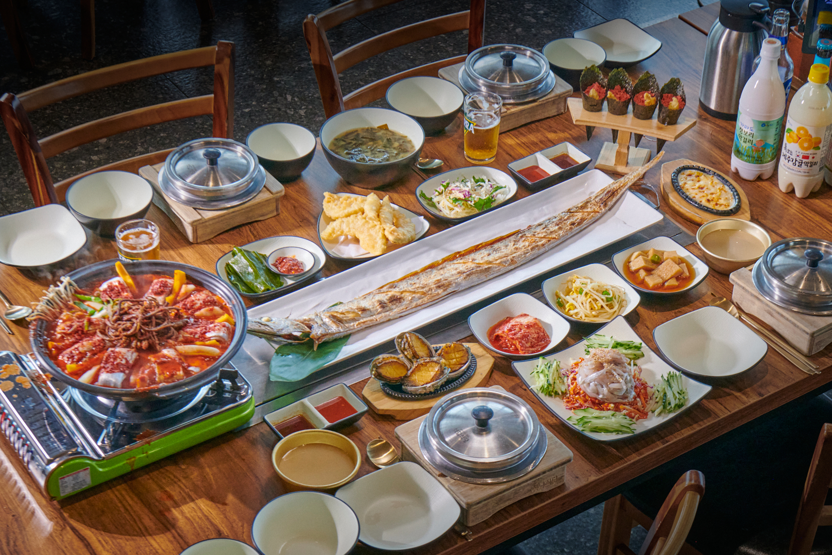 Sekdal Restaurant whole mackerel feast in Jungmun