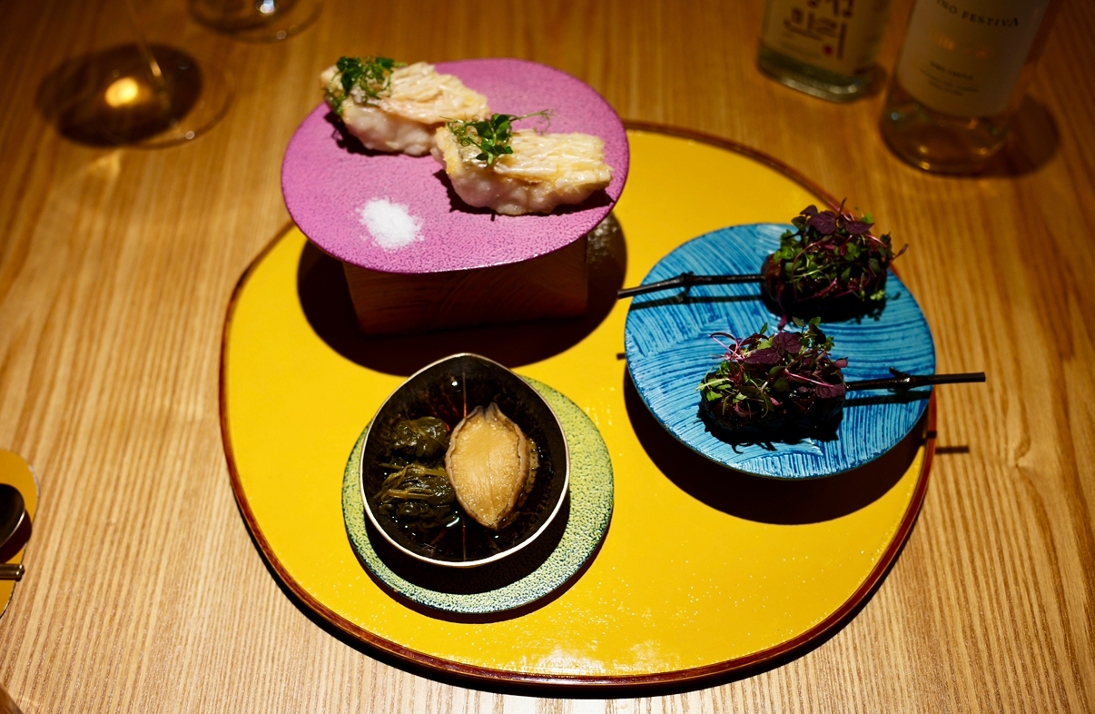 Dokdo 16 Celsius small table with makgeolli and seasonal Korean plates - Image 5