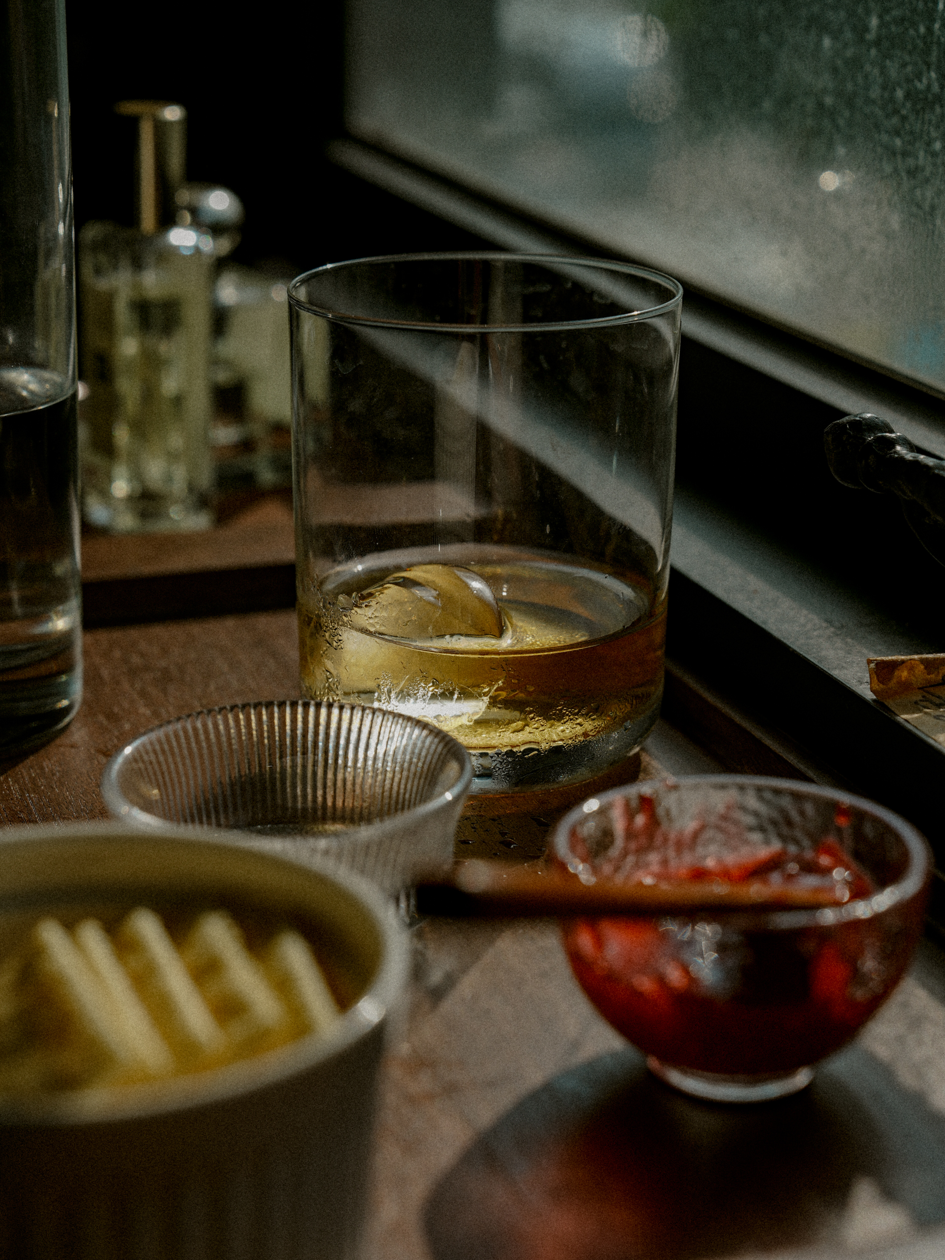 Bourbon's Cabin urban lodge interior, back bar of whiskey