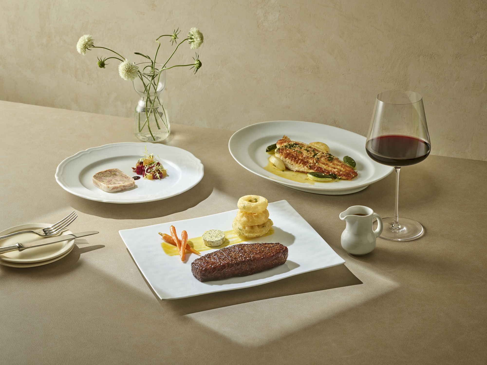 The Ninth Gate Westin Josun Seoul, American fine dining plating and wine