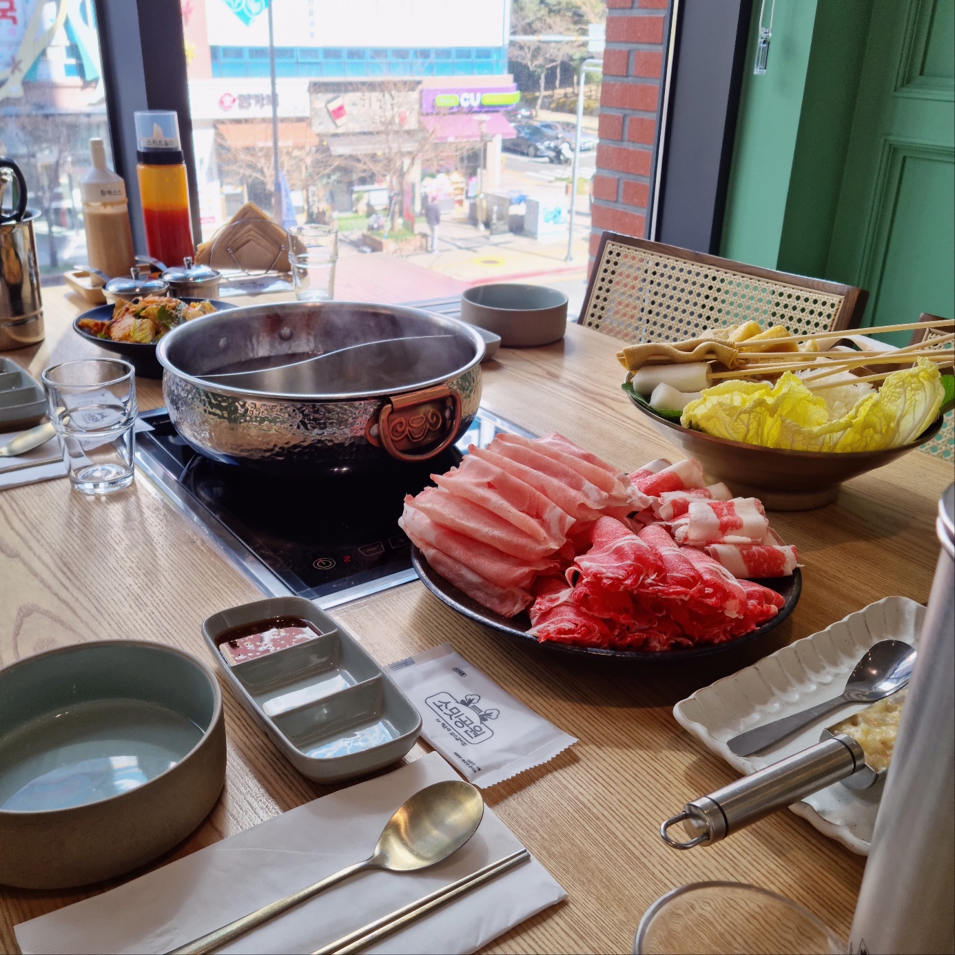 Somit Park shabu set with marbled beef and vegetables