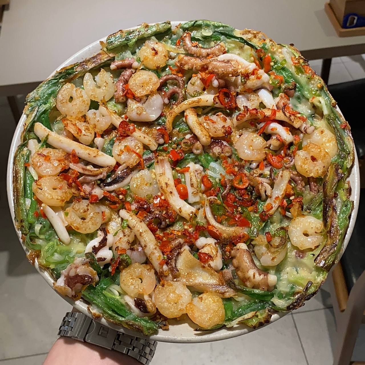 조조칼국수 시청점手工刀切麵搭配貝類湯底