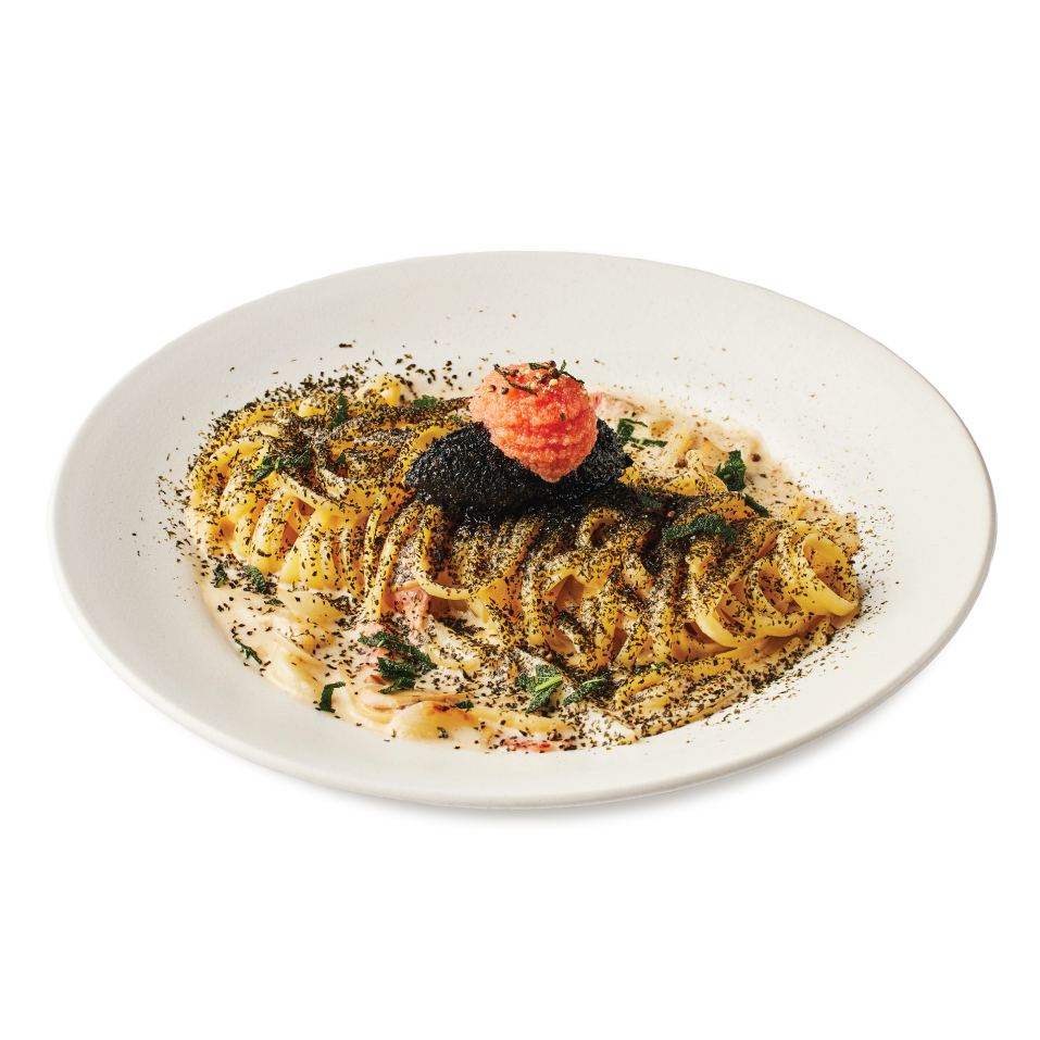 Seaweed pesto perilla seed cream pasta