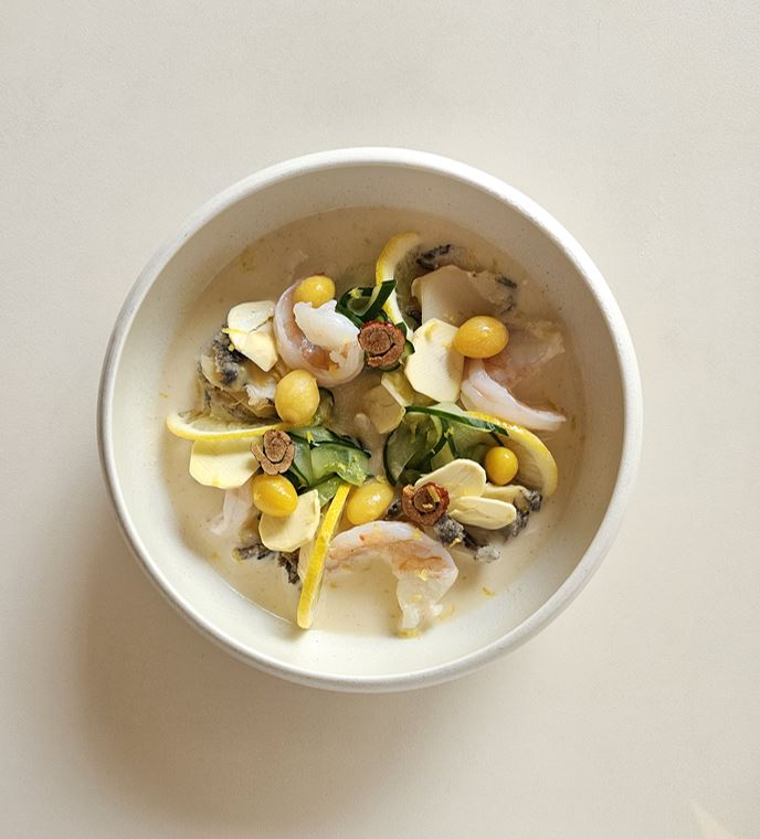 Home Korean Cuisine warm table with wine and traditional liquor