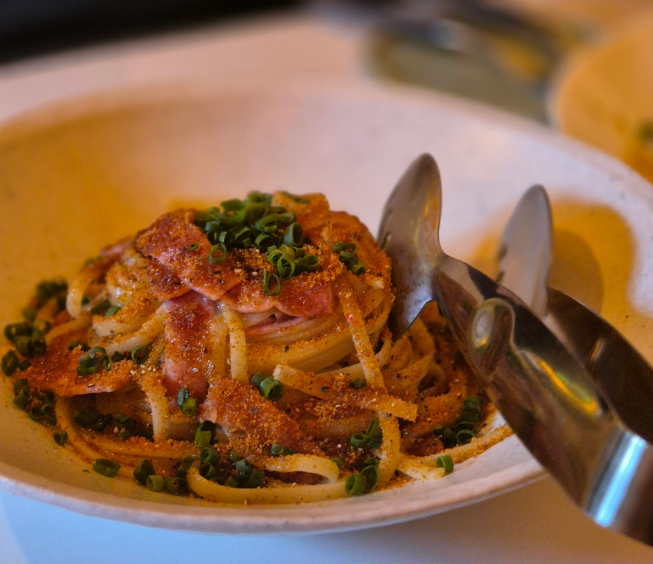 Guo hanok wine bar share-course table inside Donam Market
