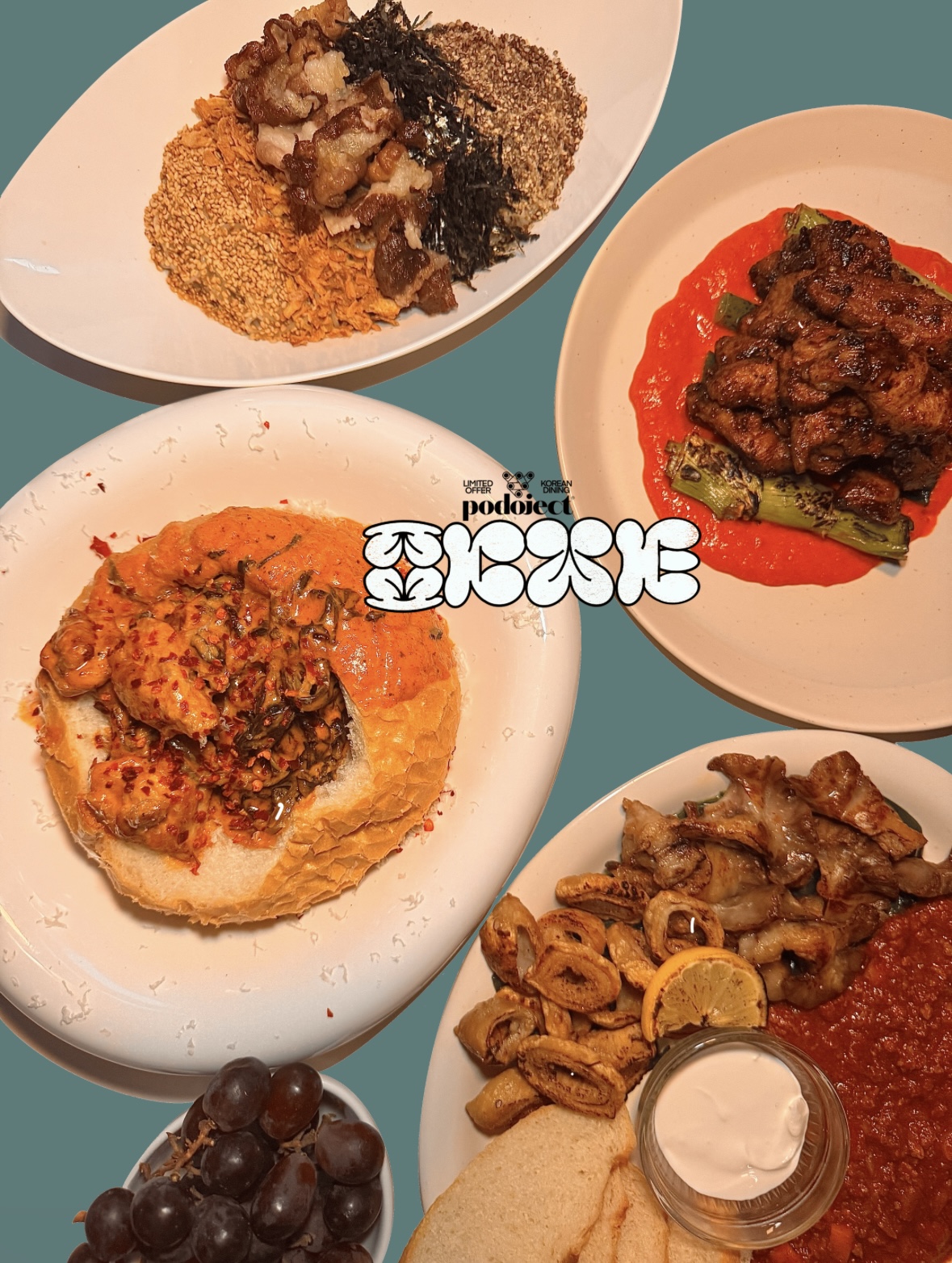 podoject Korean bistro rooftop purple interior