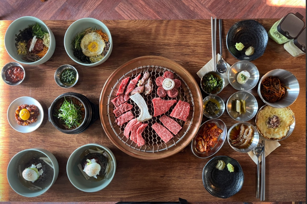 Woobaekjang charcoal grill and banchan