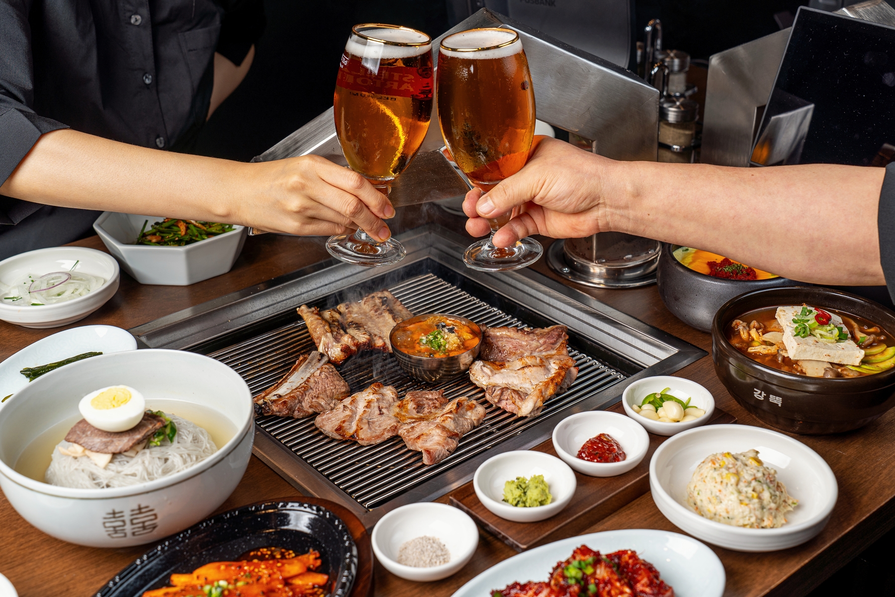 OraeGalbi charcoal-oven marinated ribs and naengmyeon