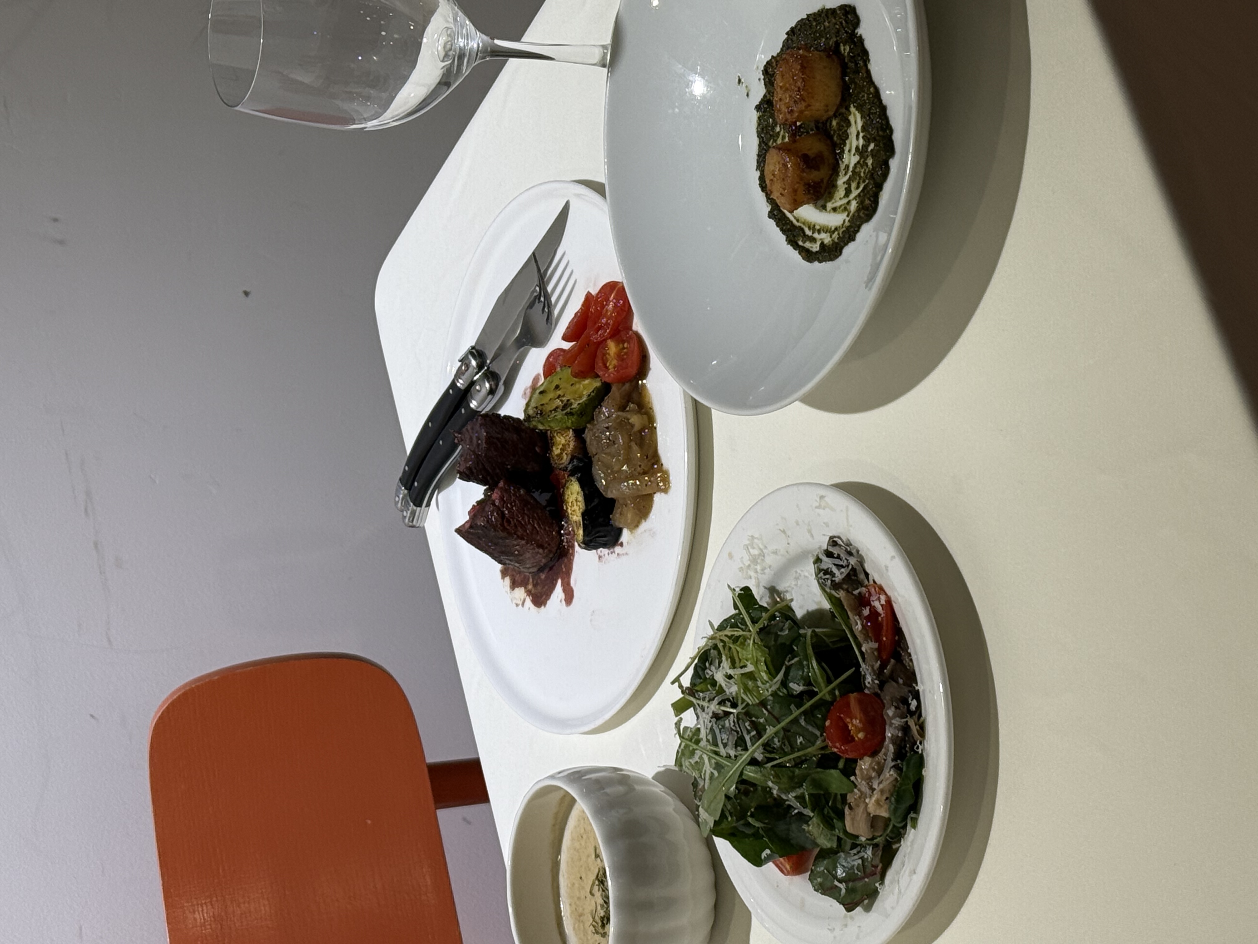 Boaz sunlit brunch plates overlooking Yangjaecheon