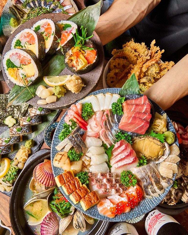 Oukan’s aged sashimi moriawase on handmade ceramics