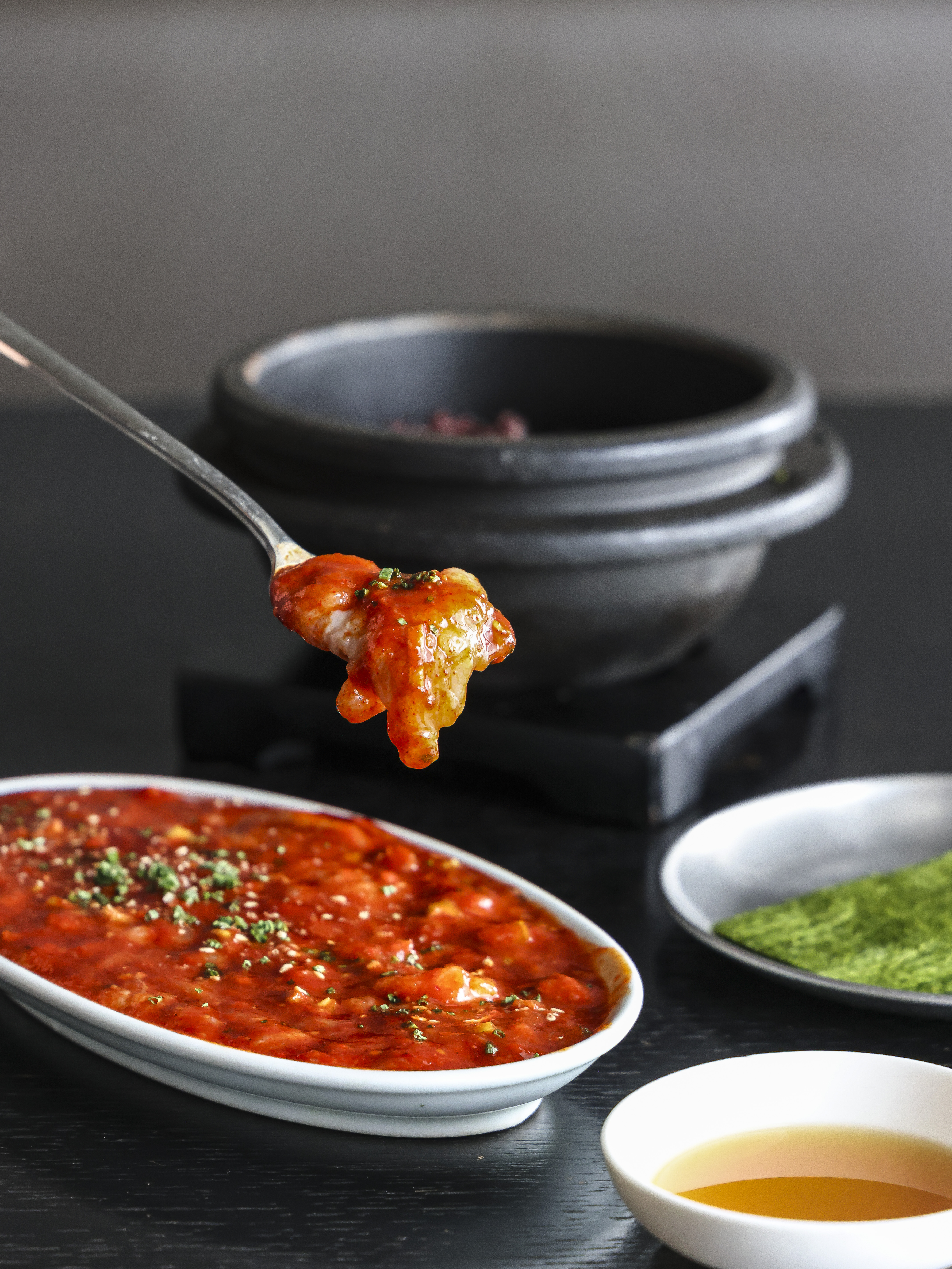 BAEKUN Mokpo-style grilled-ribs set, sotbap, and side dishes
